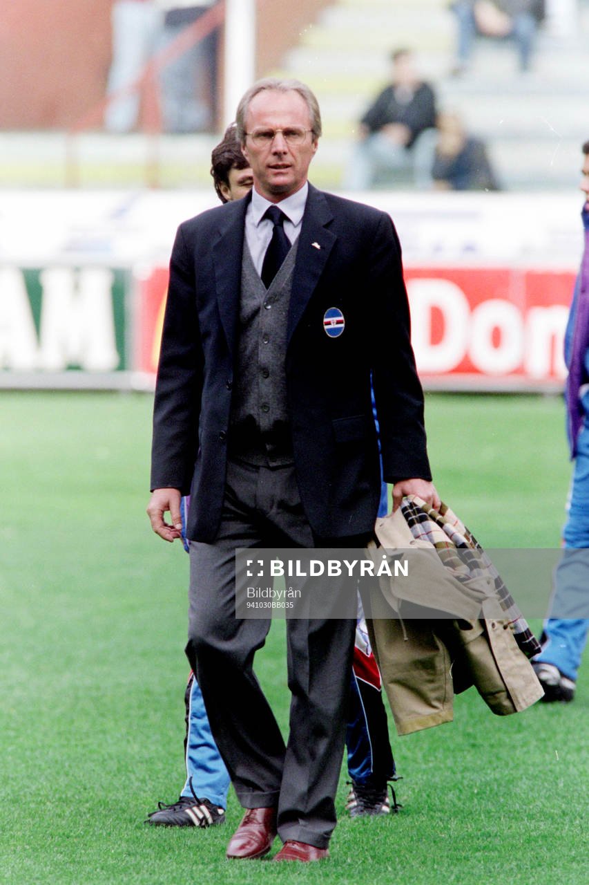 Fotboll, Serie A, Sampdoria - Napoli, 0-0: Sven-Göran Eriksson, tränare i Sampdoria. 