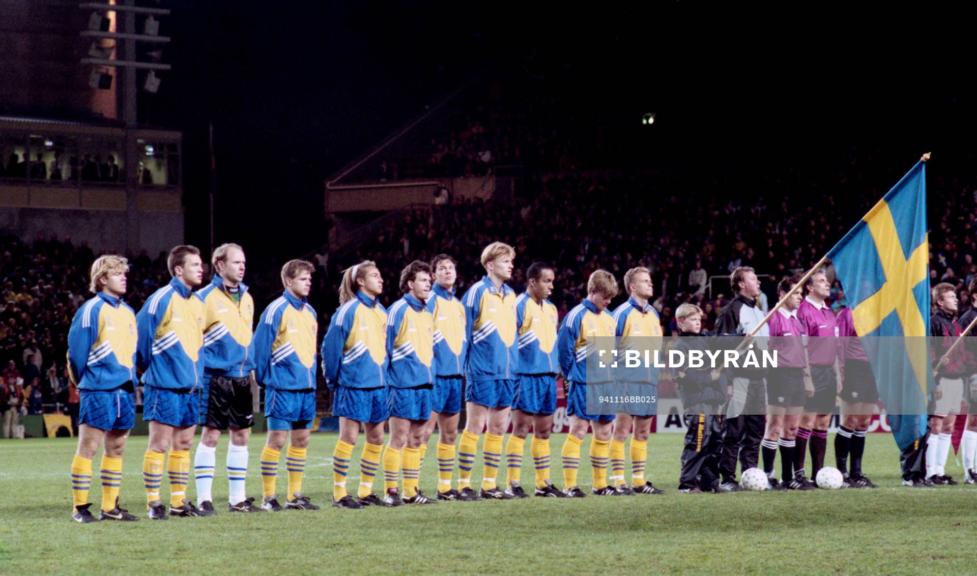 Fr. v: Tomas Brolin, Patrik Andersson, Thomas Ravelli,