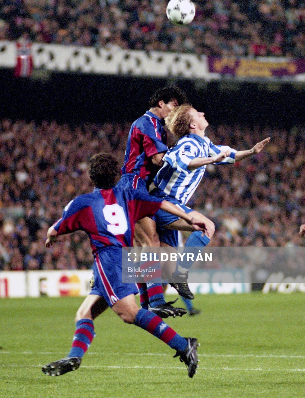  Stefan Pettersson, Göteborg. nickduell med Barcelona spelare.