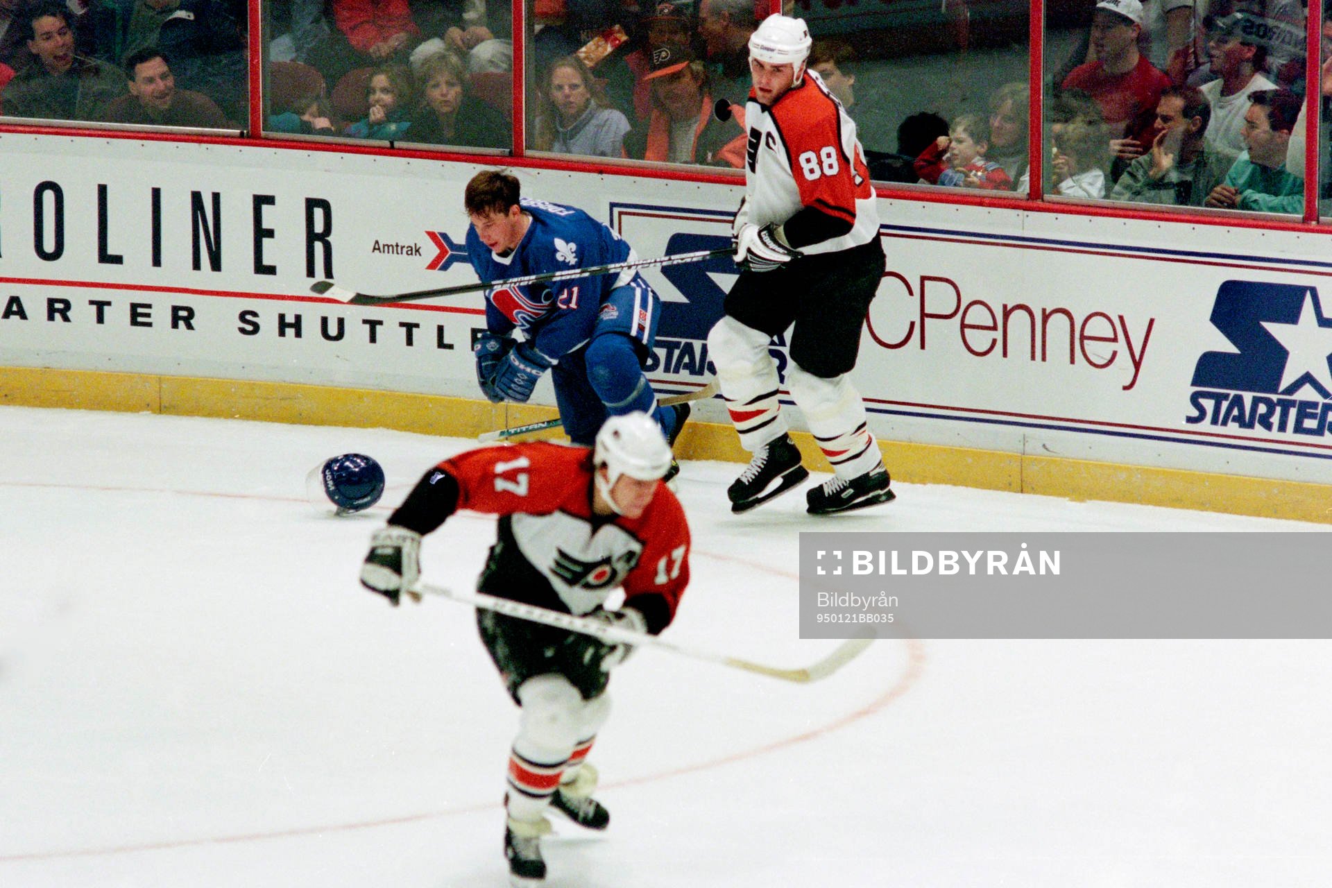 Peter Forsberg, Quebec stoppas av philadelphias Eric Lindros