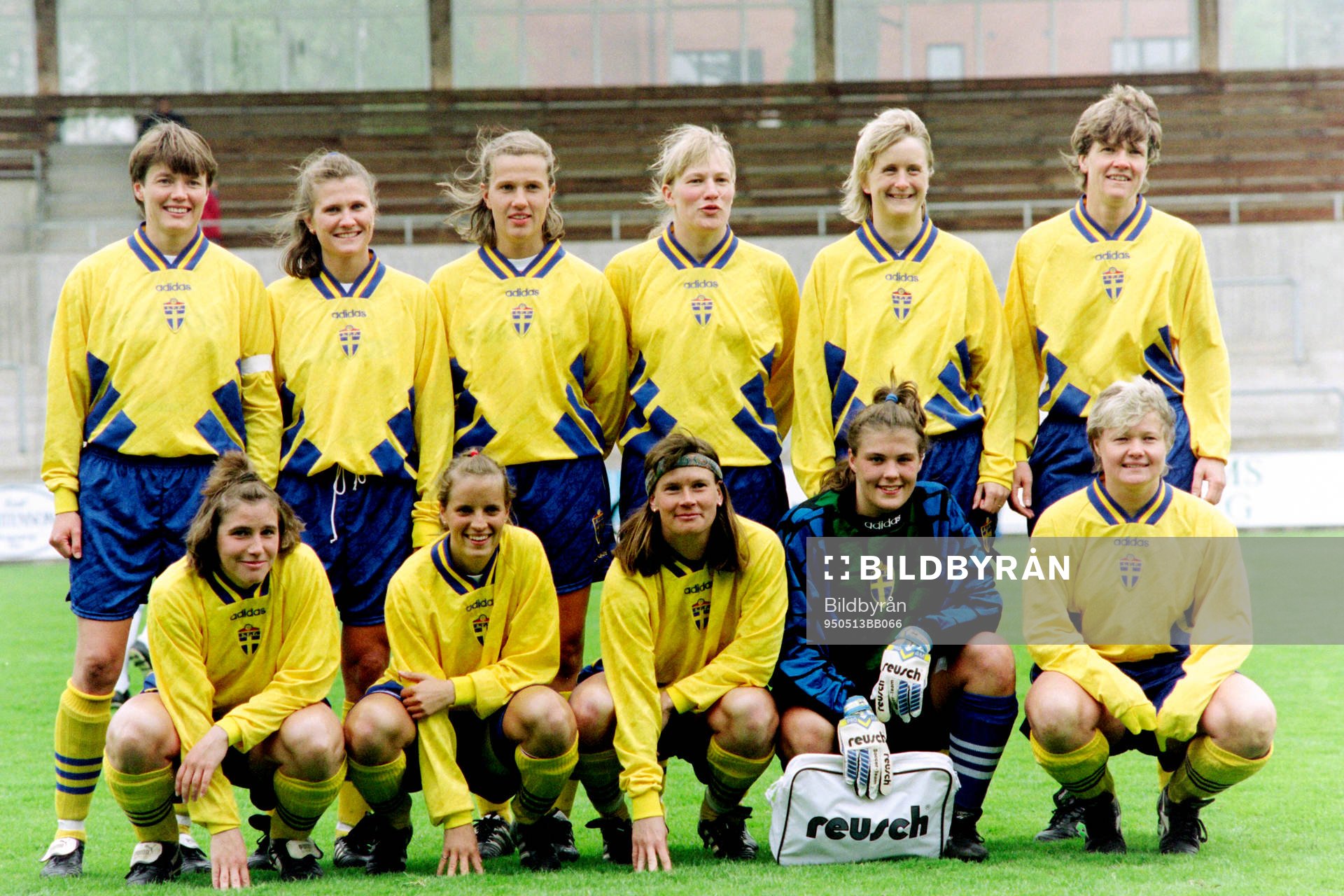 Sveriges startelva. Bakre raden fr. v: Lena Videkull,