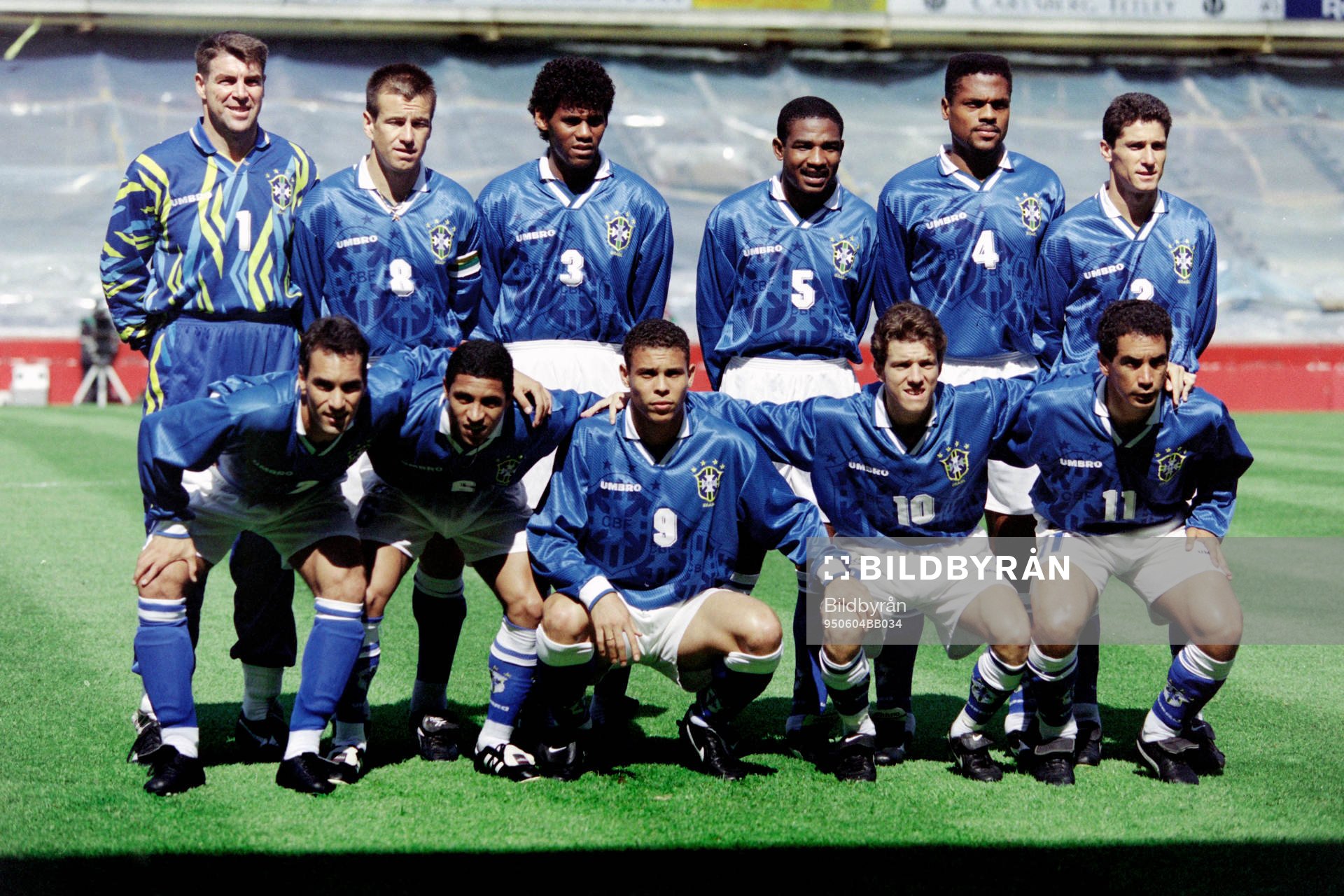 Brasiliens startelva. Bakre raden fr. v: Zetti, målvakt,