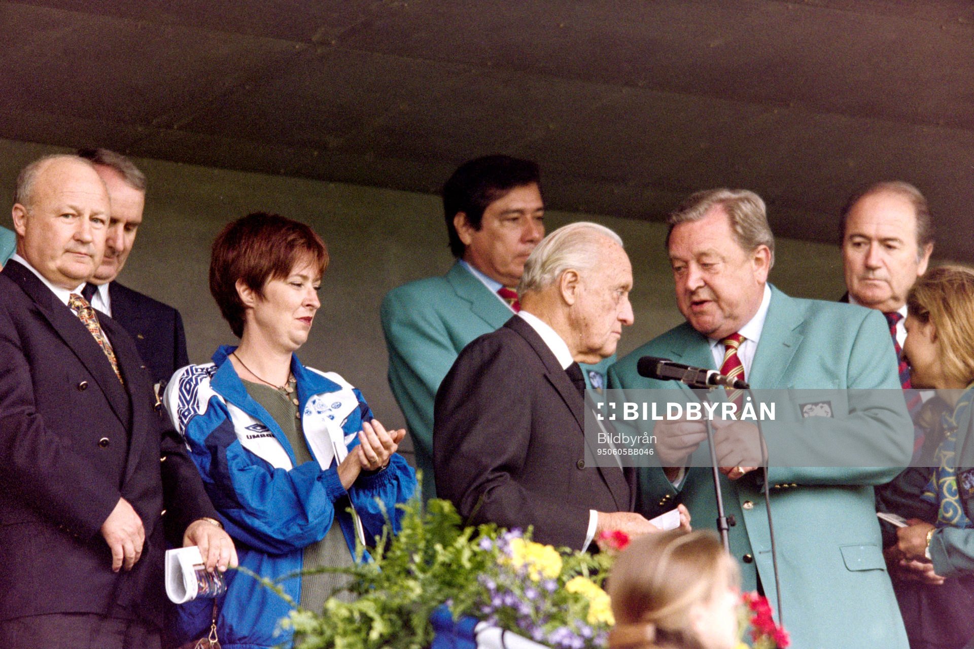 Lars-Åke Lagrell, Mona Sahlin, Joao Havelange och Lennart
