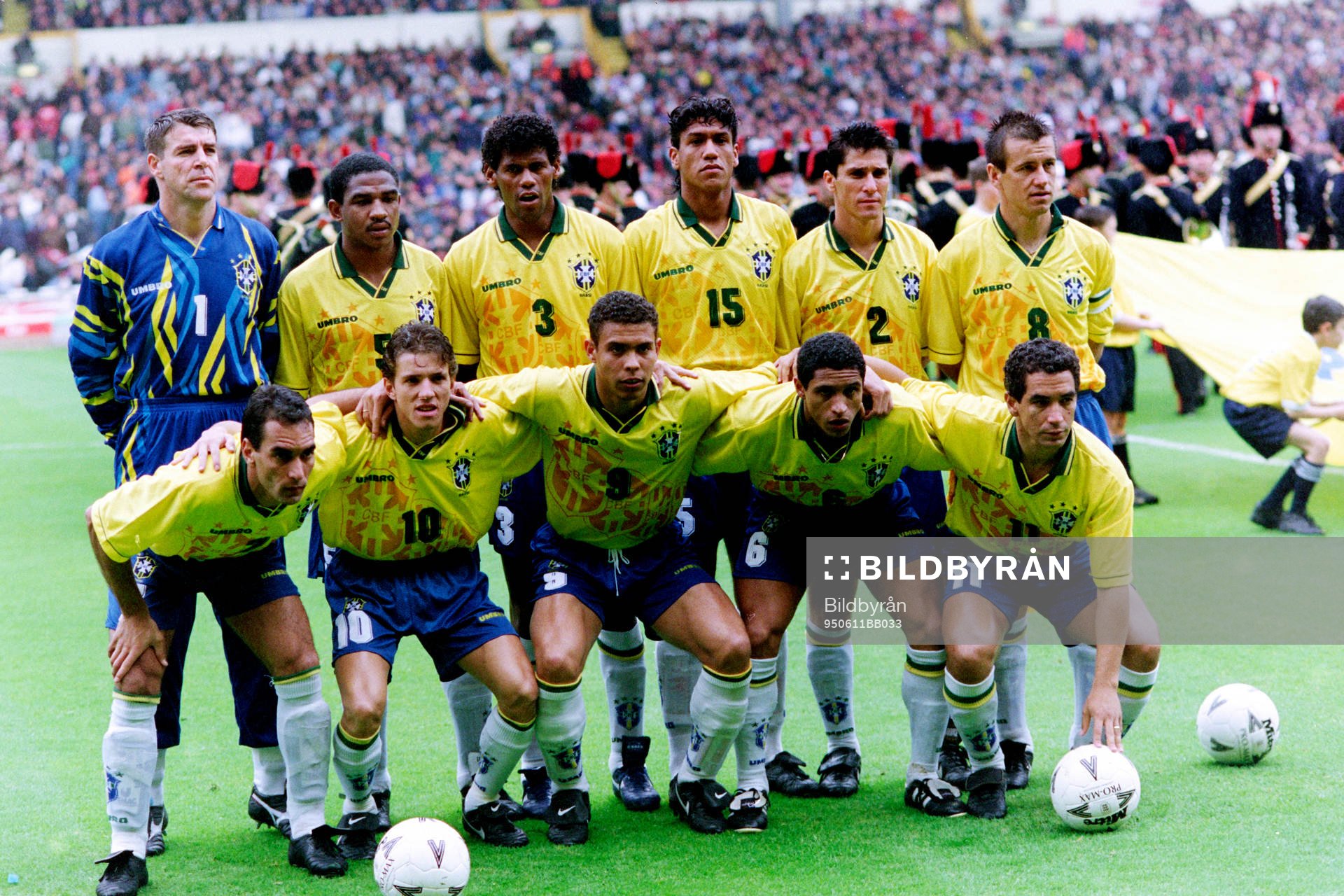 Brasiliens startelva. Bakre raden fr. v: Zetti, målvakt,