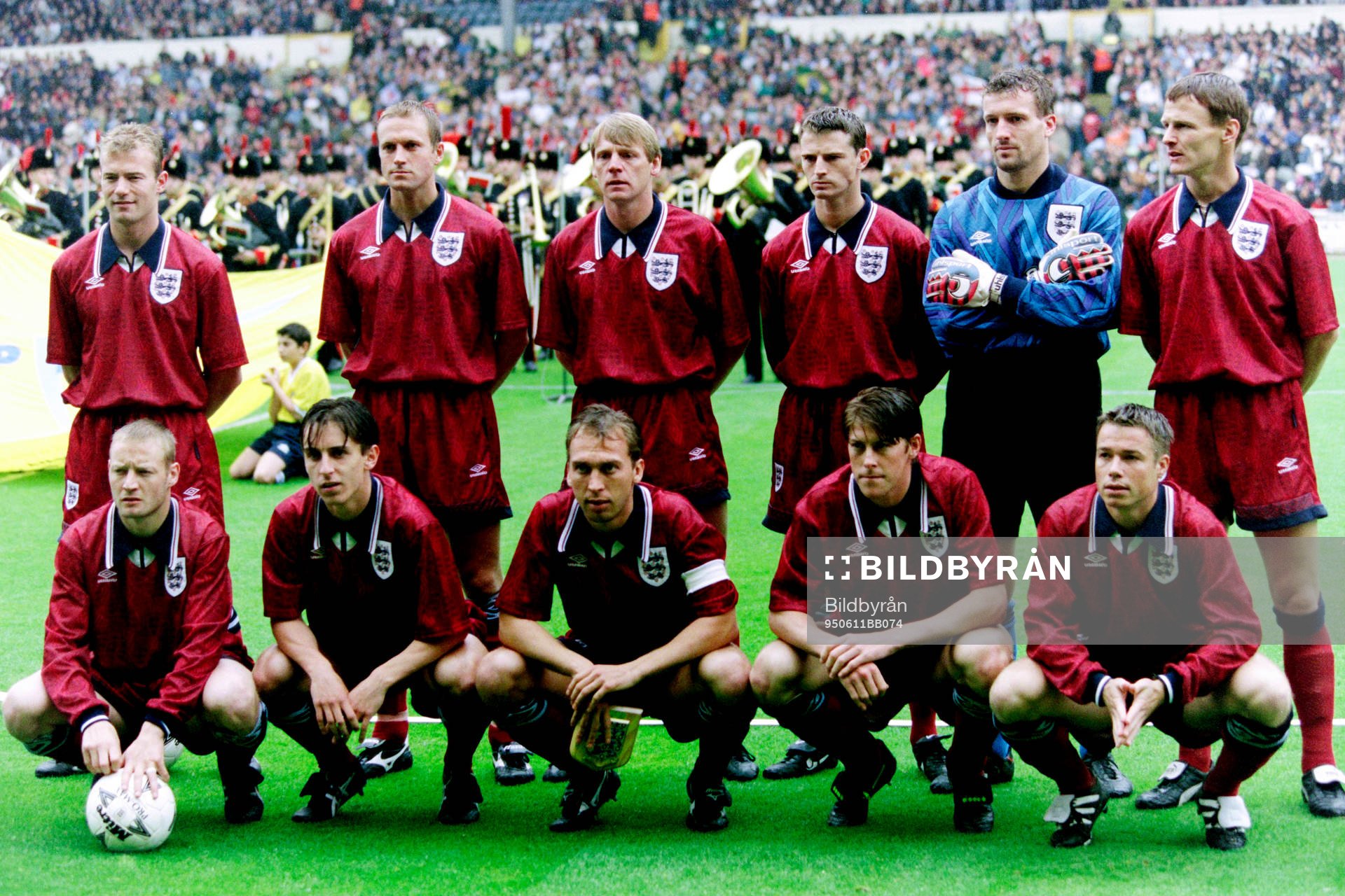 Englands startelva. I laget spelade Tim Flowers, målvakt,