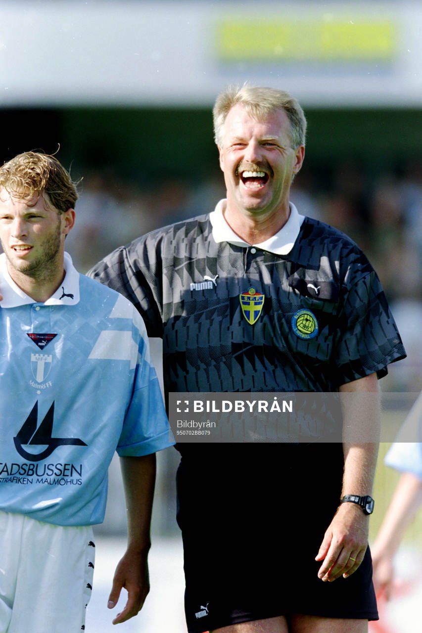 Joakim Persson, Malmö och Bo Karlsson, domare i matchen