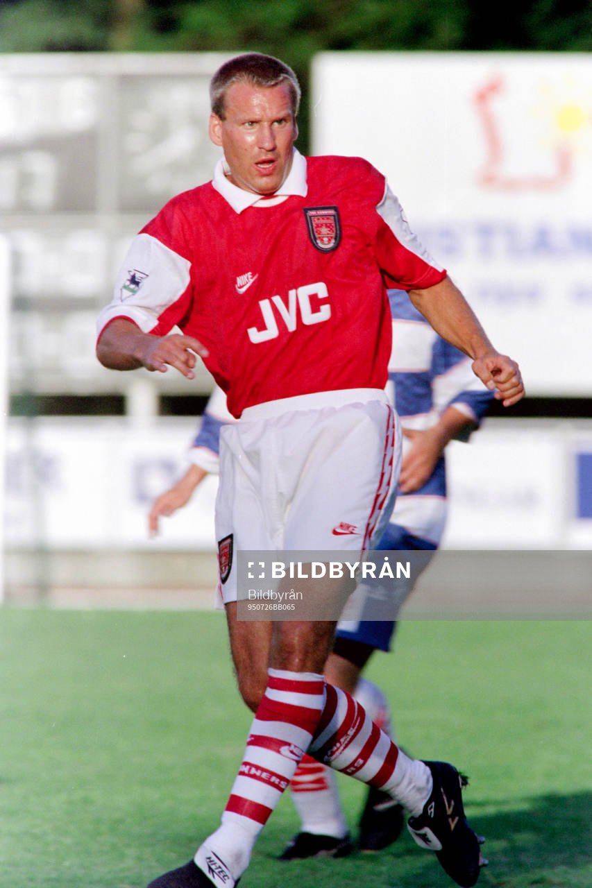Fotboll, Träningsmatch, Kristianstad FF - Arsenal, 1-8: Paul Person, Arsenal.