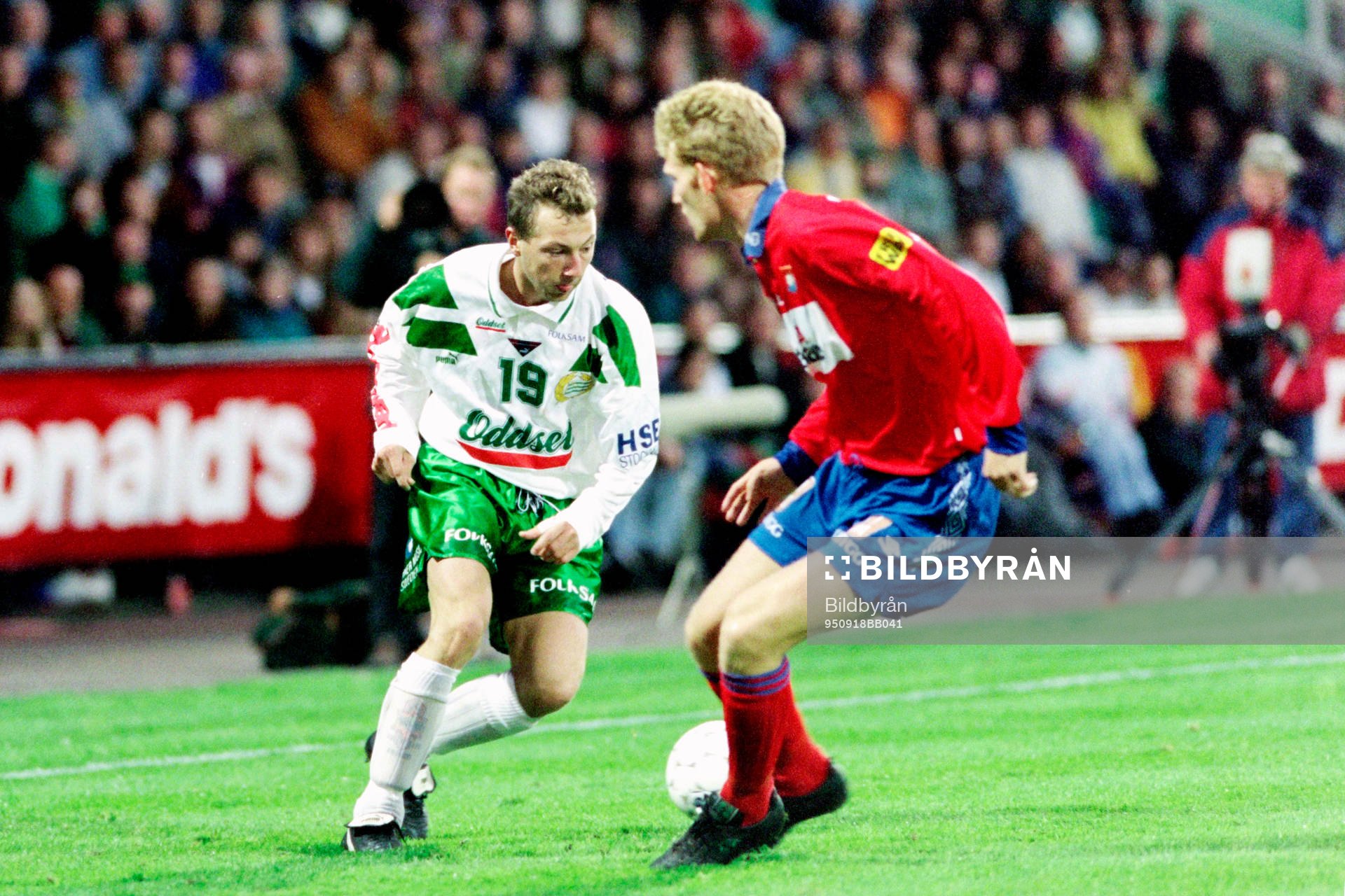 Fotboll, Allsvenskan, Hammarby - Örgryte, 0-1: Niclas Bergh, Hammarby. 
