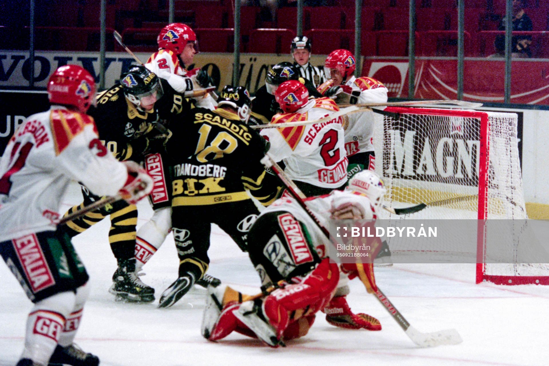 Situation framför brynäs målvakt Michael Sundlöv