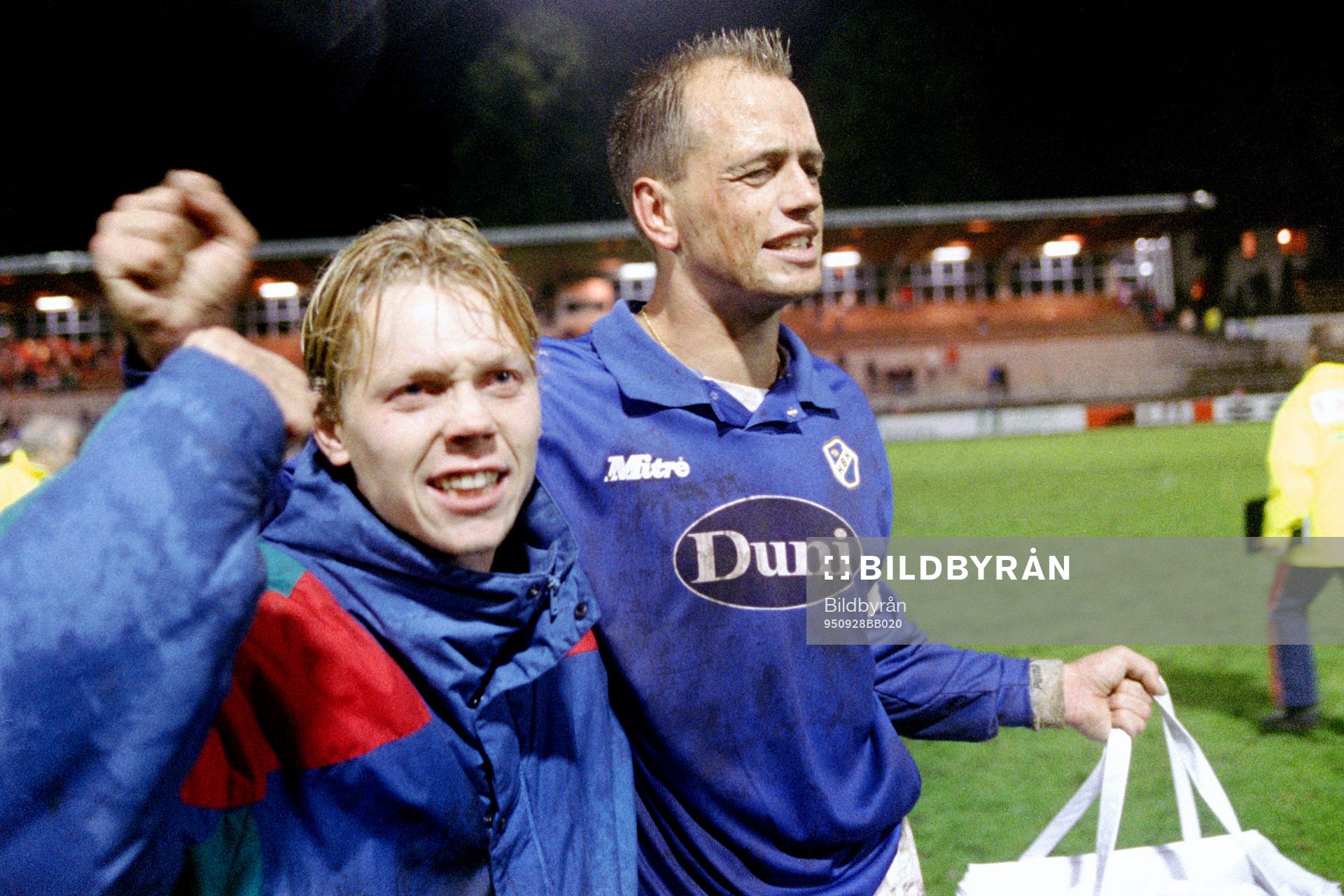 Halmstads målskyttar Robert Andersson och Tommy Andersson