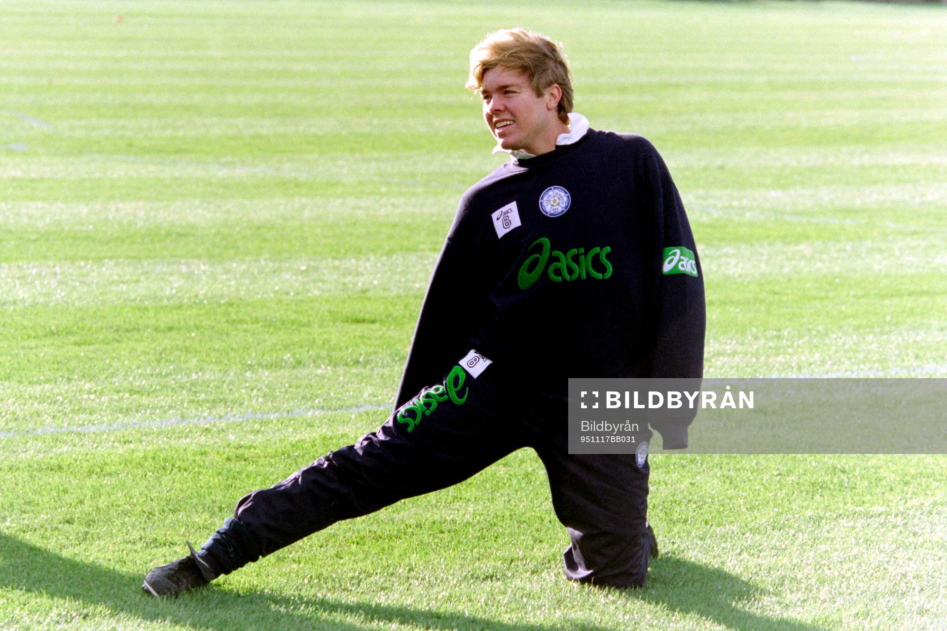 Fotboll, Premier League, Leeds: Tomas Brolin, Leeds under en träning.