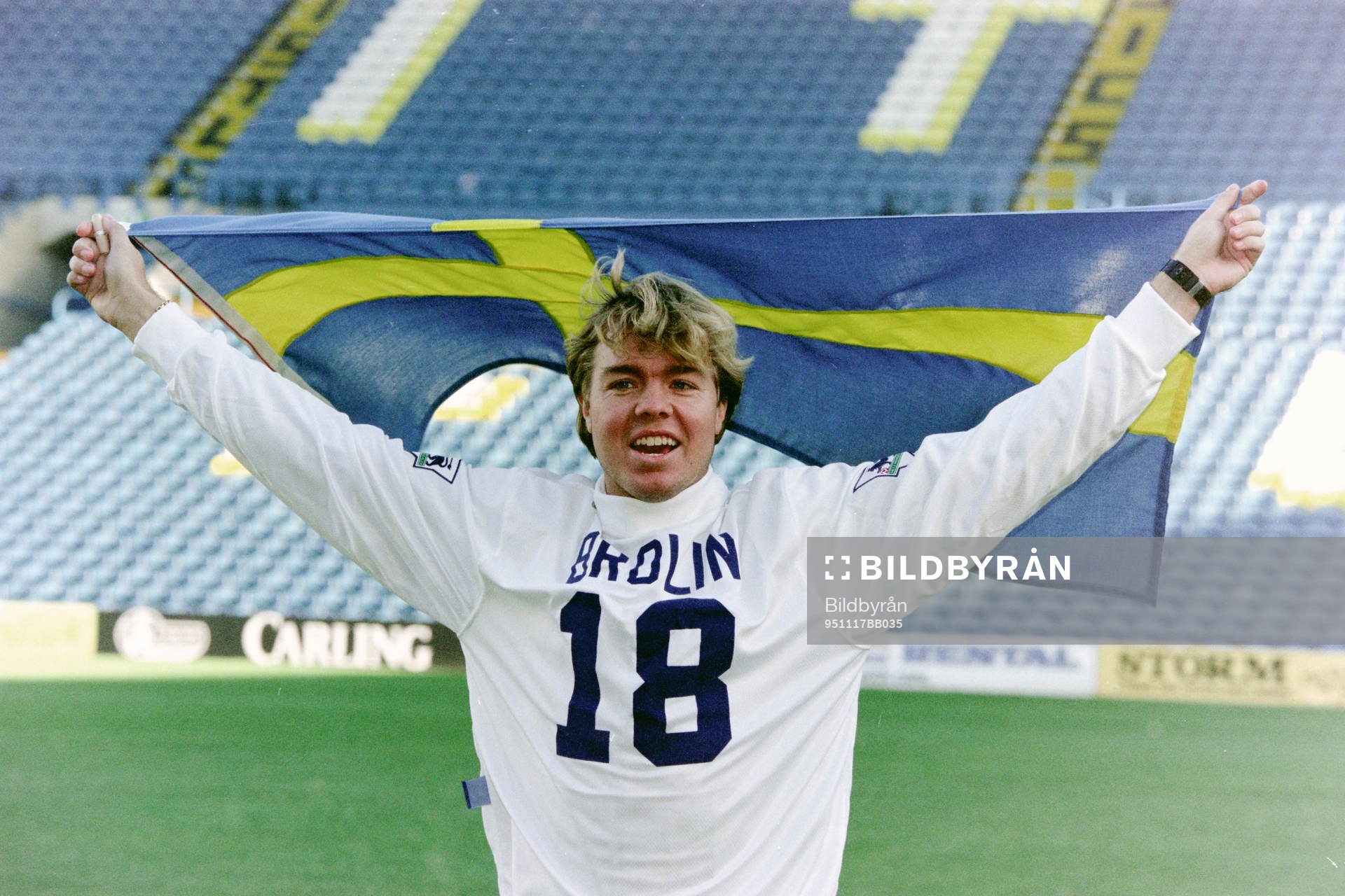 Fotboll, Premier League, Leeds: Tomas Brolin, Leeds. 
