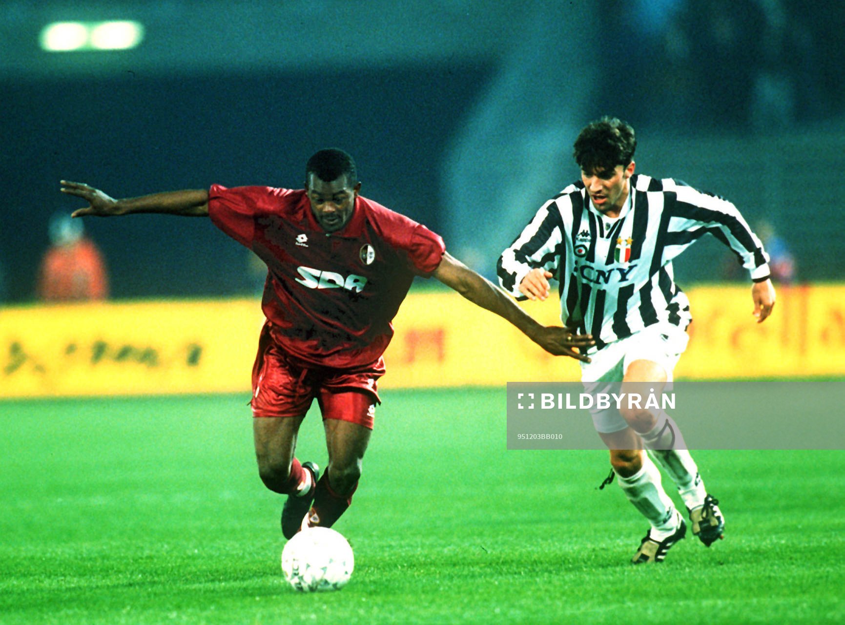 1995-12-03 Jocelyn Angloma, Torino och Alessandro Del
