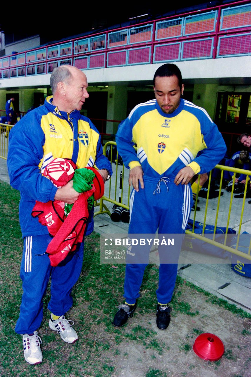 Tommy Svensson, förbundskapten och Martin Dahlin, Sverige