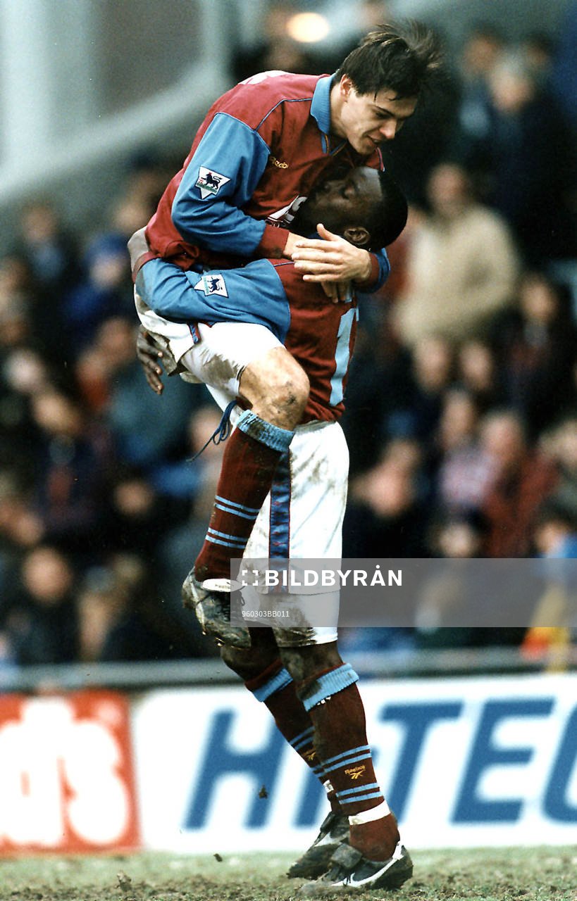 1996-03-03 Dwight Yorke och Savo Milosevic, Aston Villa