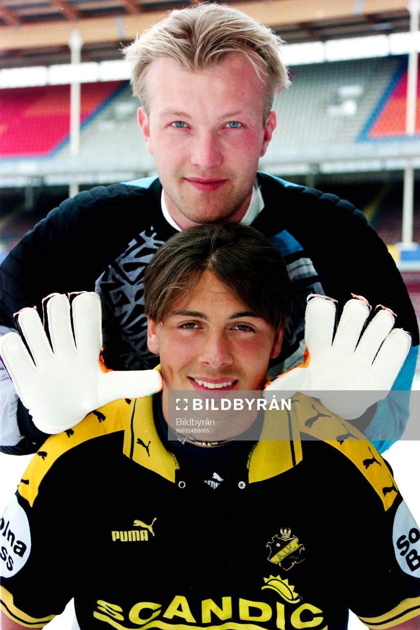 Magnus Hedman, målvakt och Alexander Östlund, AIK