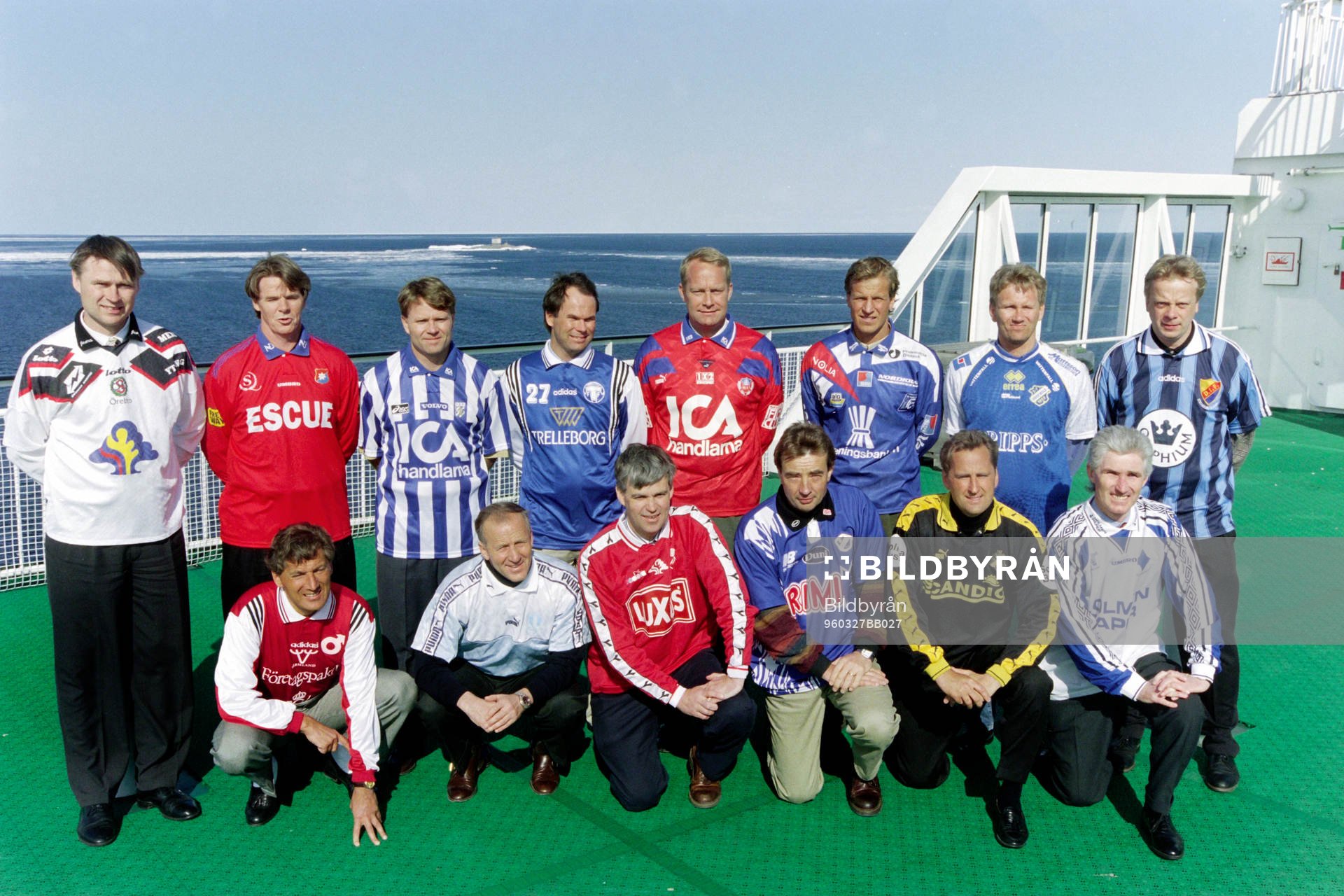 Tränarna i Allsvenskan. Bakre raden fr. v Sven Dahlqvist,