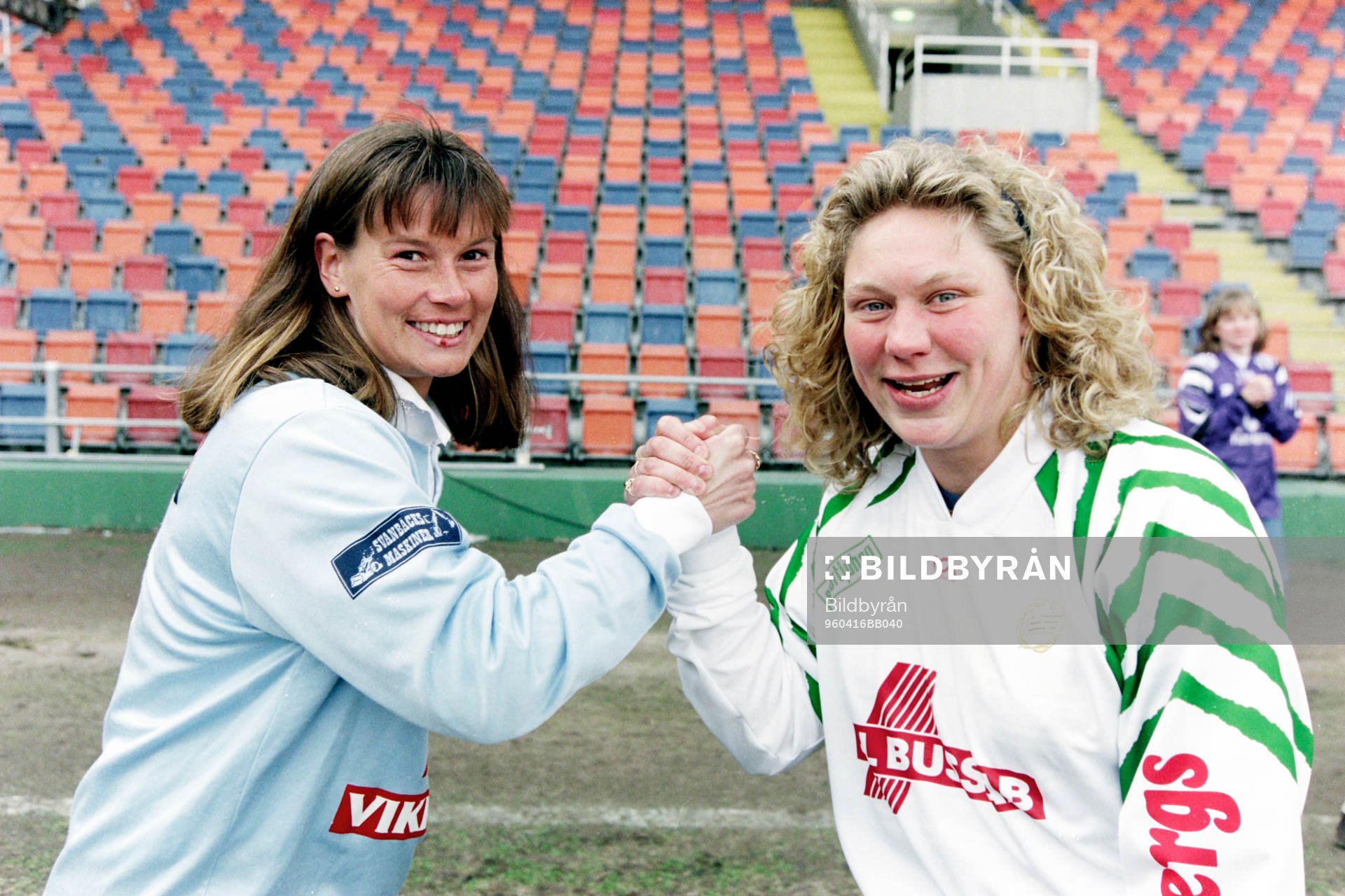 Fotboll, Damallsvenskan, Upptaktsträff: Åsa Jakobsson, Gideonsberg och Katarina Olsson, Hammarby. 