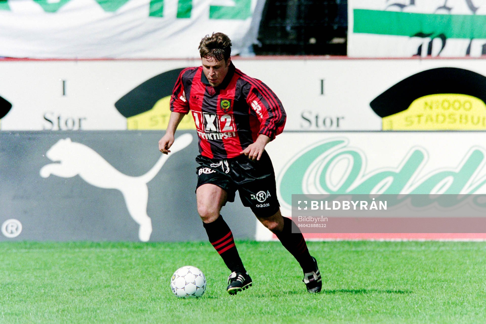 Fotboll, Div 1 Norra, Hammarby - Brommapojkarna, 2-1: Per Ferm, Brommapojkarna. 