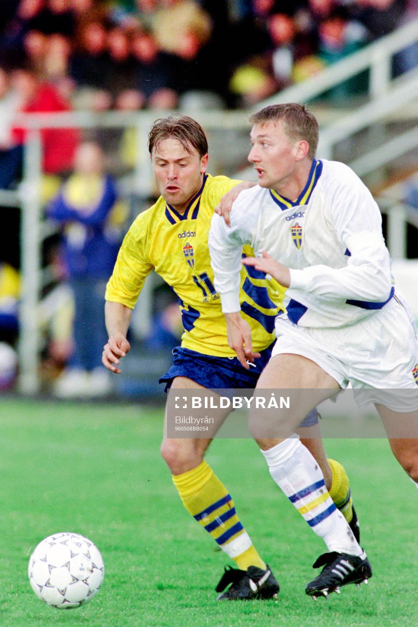 Erik Wahlstedt, Sverige U21 uppvaktar Stefan Landberg,
