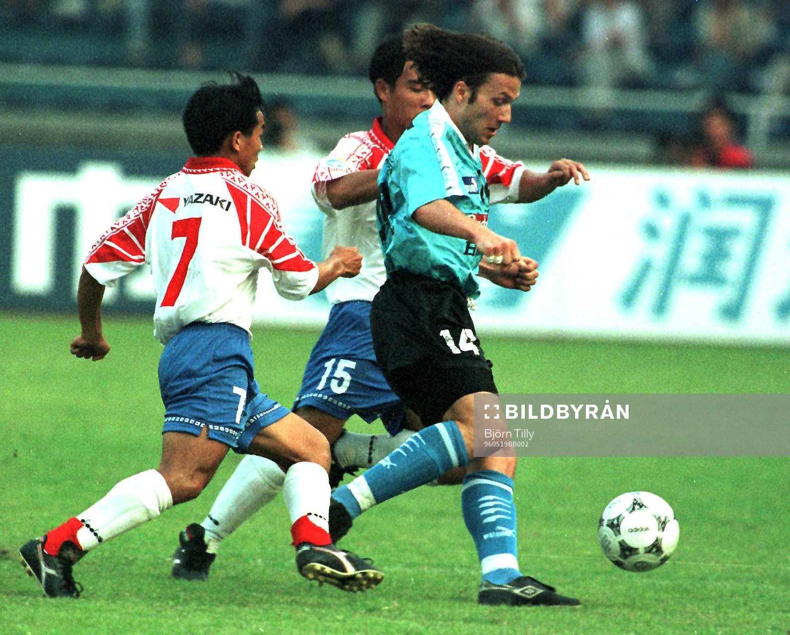 Guangzhou, Kina 1996.05.19, Fotboll Guangdong - Dalian