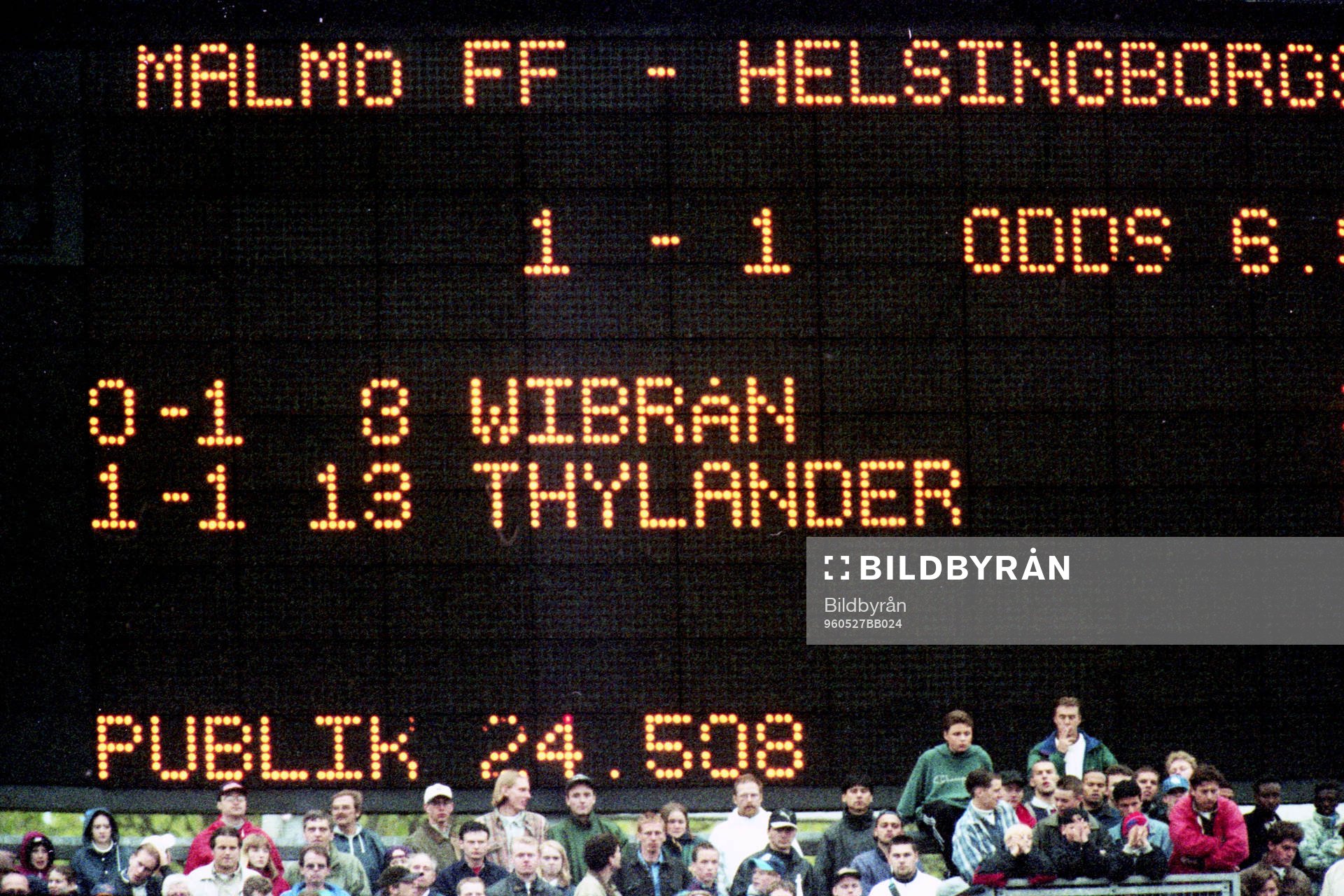 Resultattavlan på Malmö Stadion