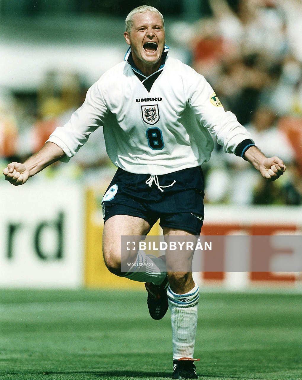 Fotboll, EM 1996, England - Skottland. Paul Gascoigne,