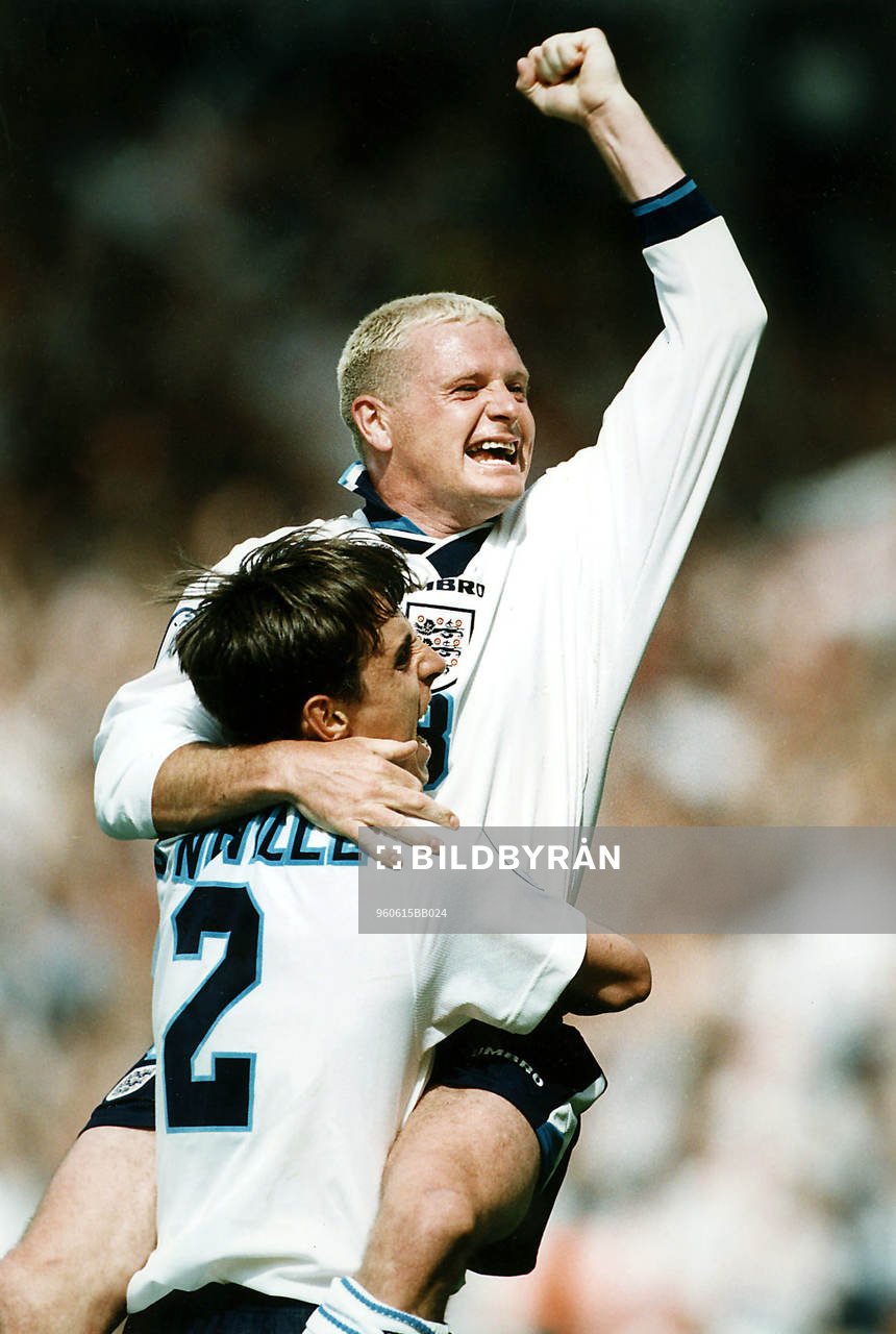Fotboll, EM 1996, England - Skottland. Paul Gascoigne,