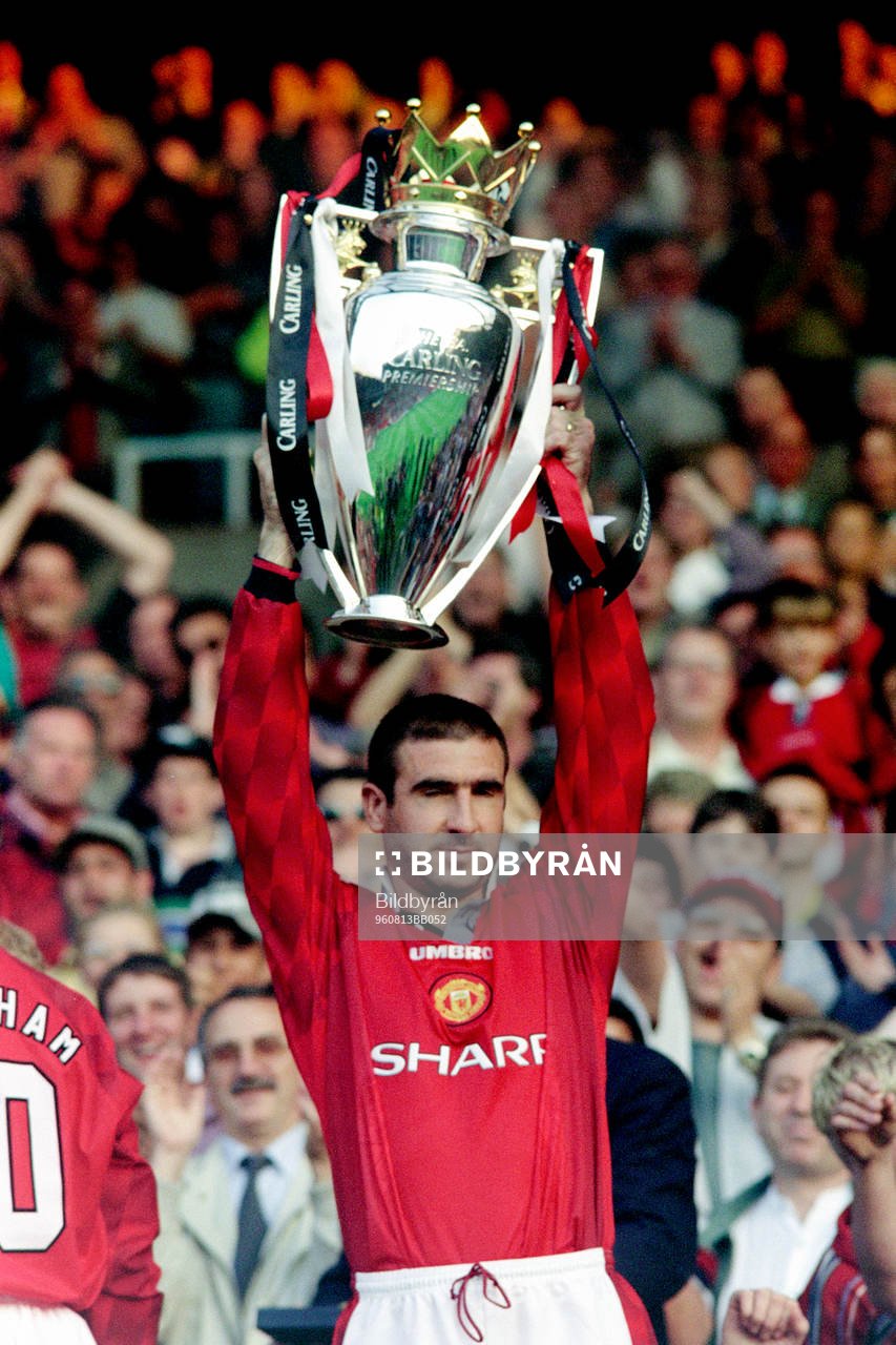 Fotboll, Träningsmatch, Manchester United - Inter, 0-1: Eric Cantona, Manchester United.