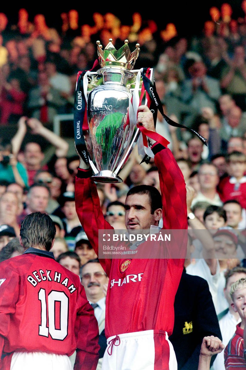 Fotboll, Träningsmatch, Manchester United - Inter, 0-1: Eric Cantona, Manchester United.