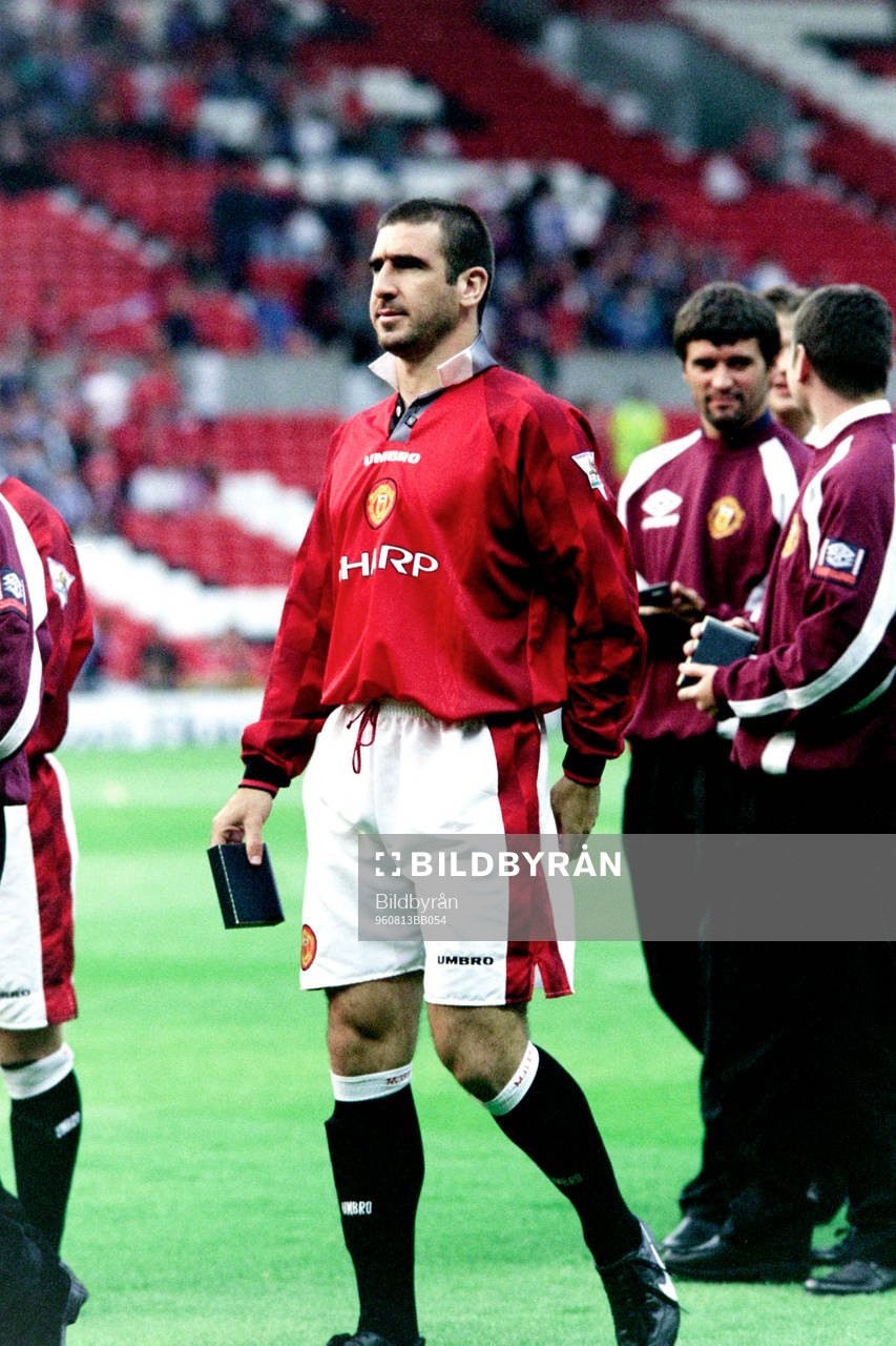 Fotboll, Träningsmatch, Manchester United - Inter, 0-1: Eric Cantona, Manchester United.