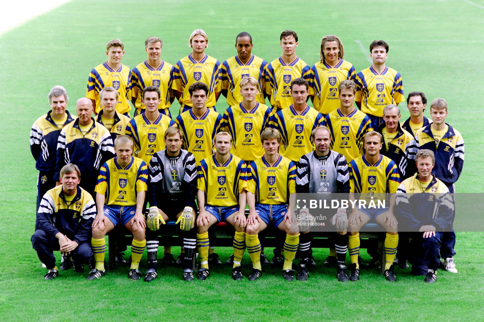 Bakre raden fr. v Jesper Blomqvist, Roland Nilsson, Andreas