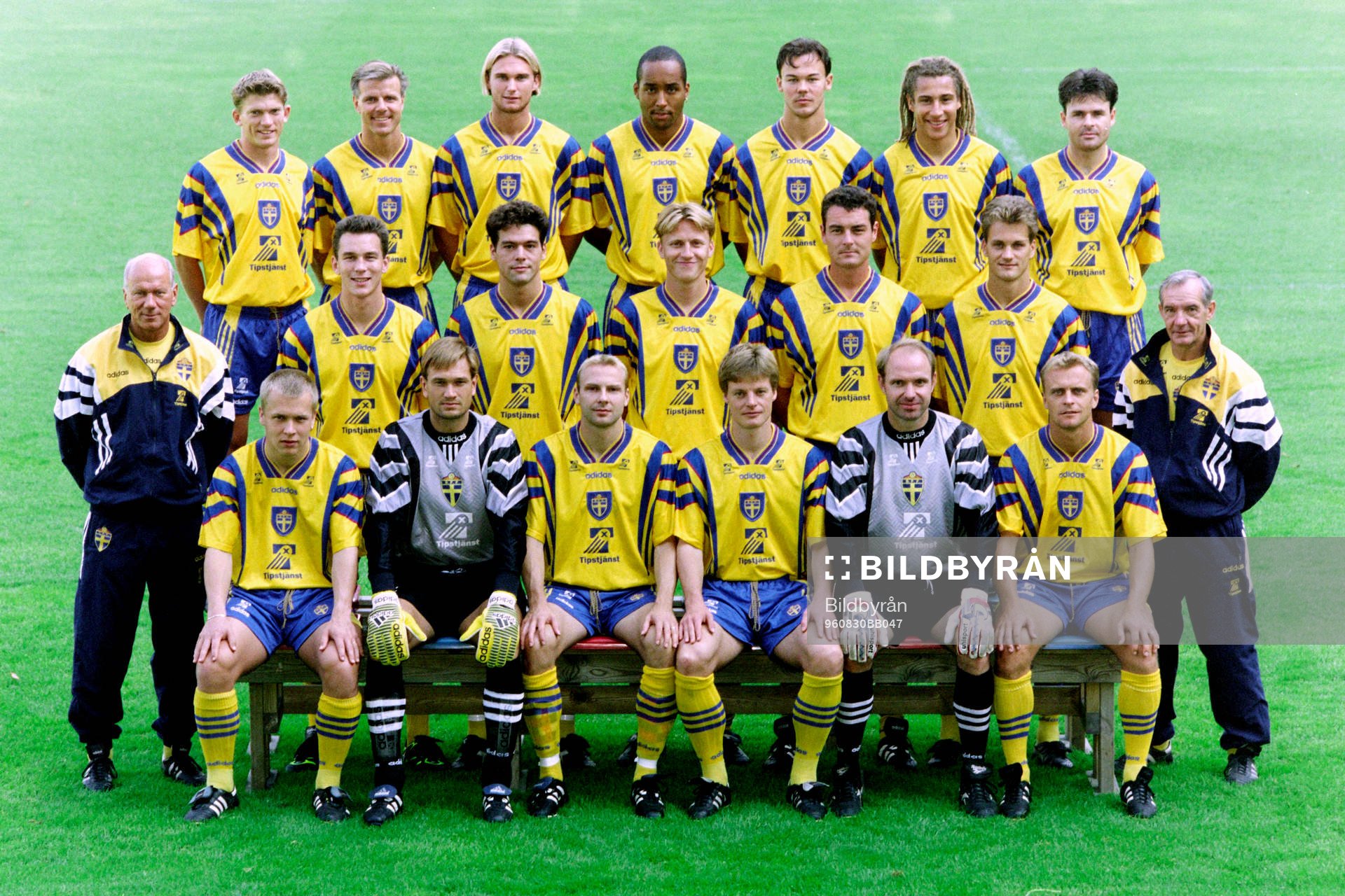 Bakre raden fr. v Jesper Blomqvist, Roland Nilsson, Andreas