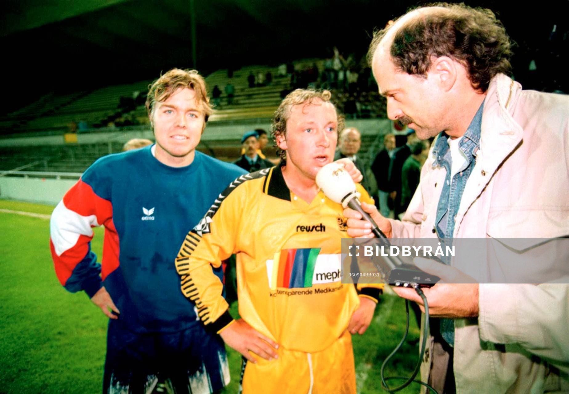 Fotboll Young Boys v. FC Zürich, Tomas Brolin och Robert Prytz.
©Bildbyrån. 19927