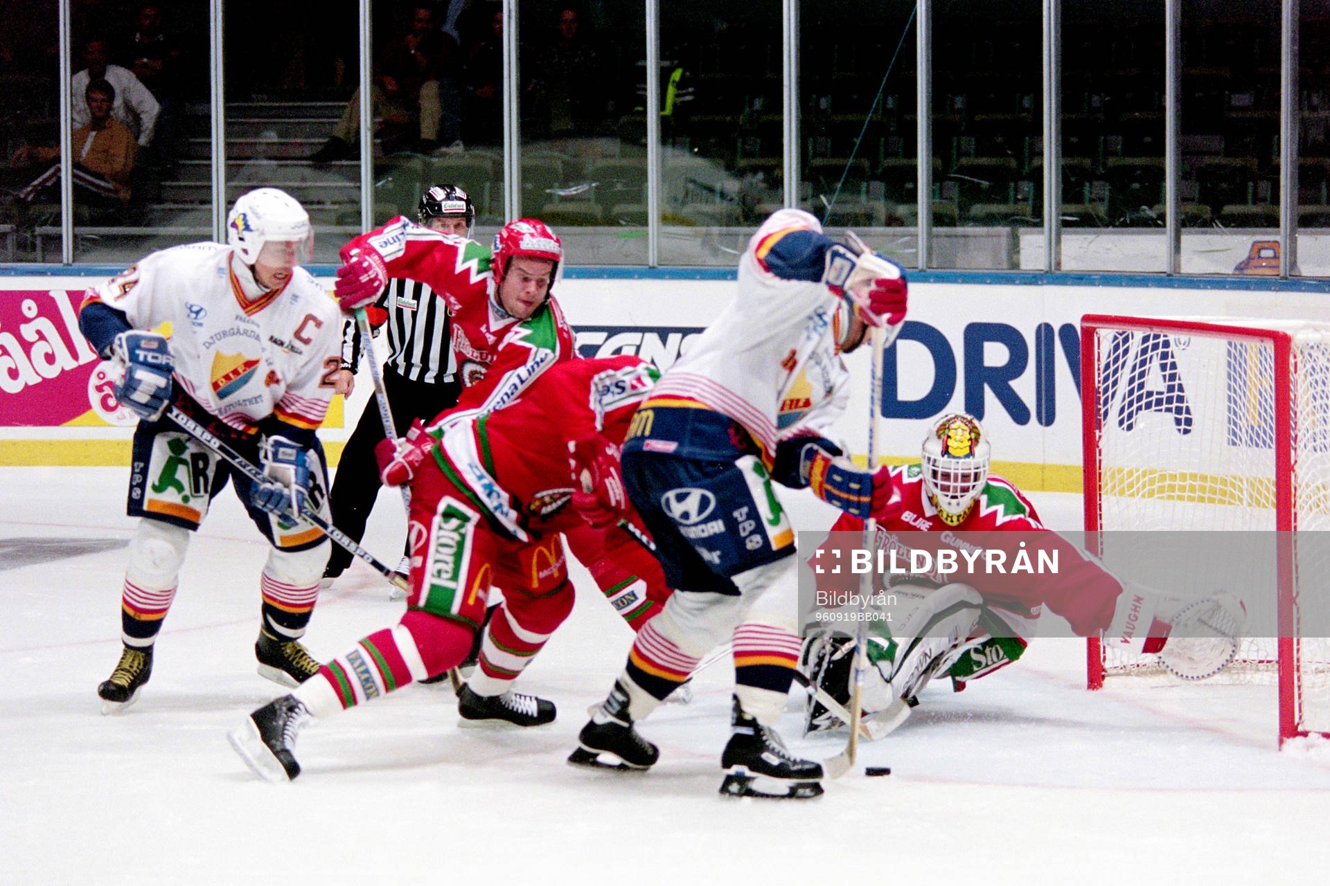 Situation framför Mikael Sandberg, målvakt i Frölunda