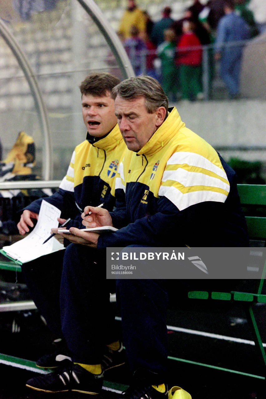 Peter Nilsson och Nils Andersson, förbundskapten i Sverige