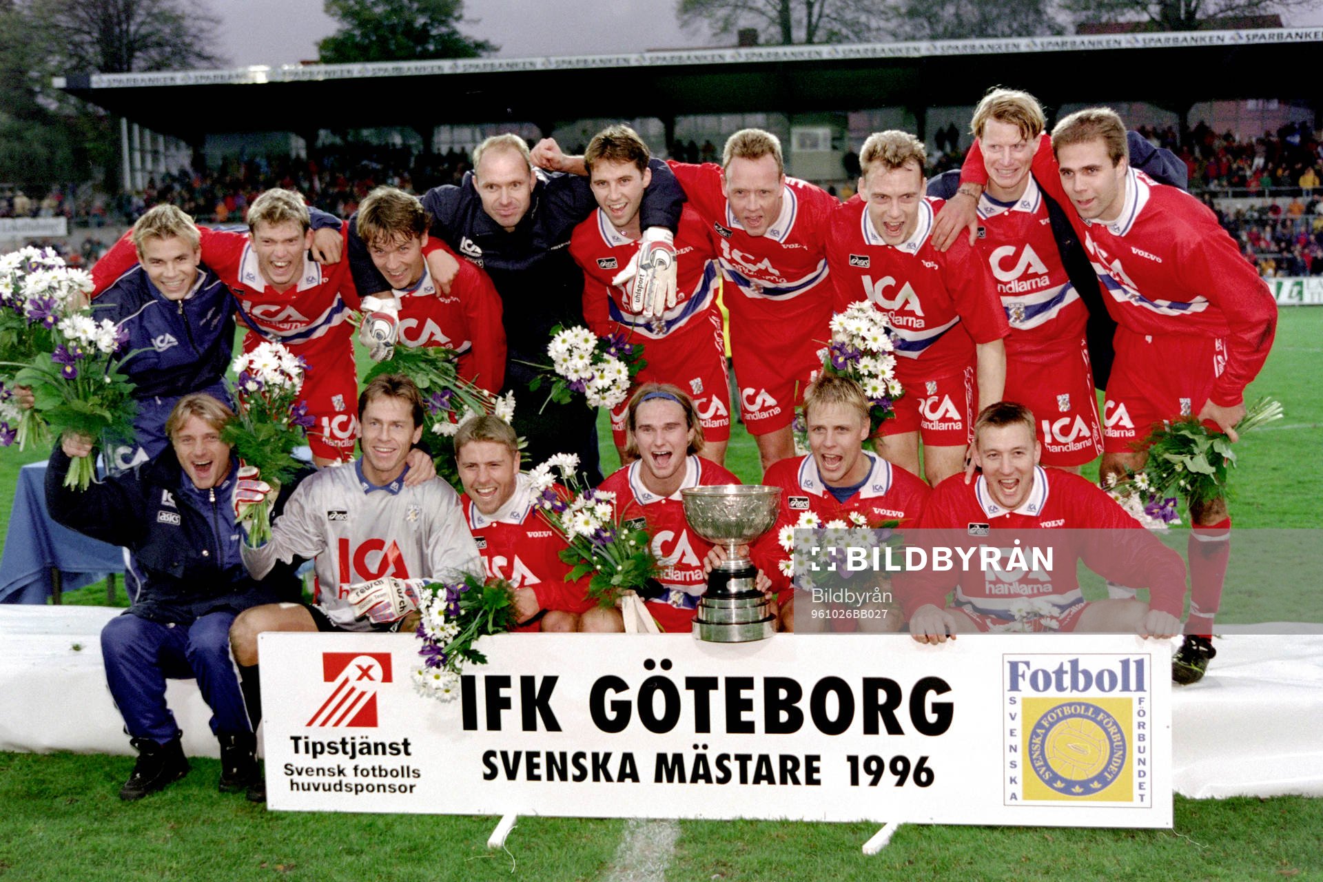 IFK Göteborg svenska mästare. Bakre raden fr. v Niclas