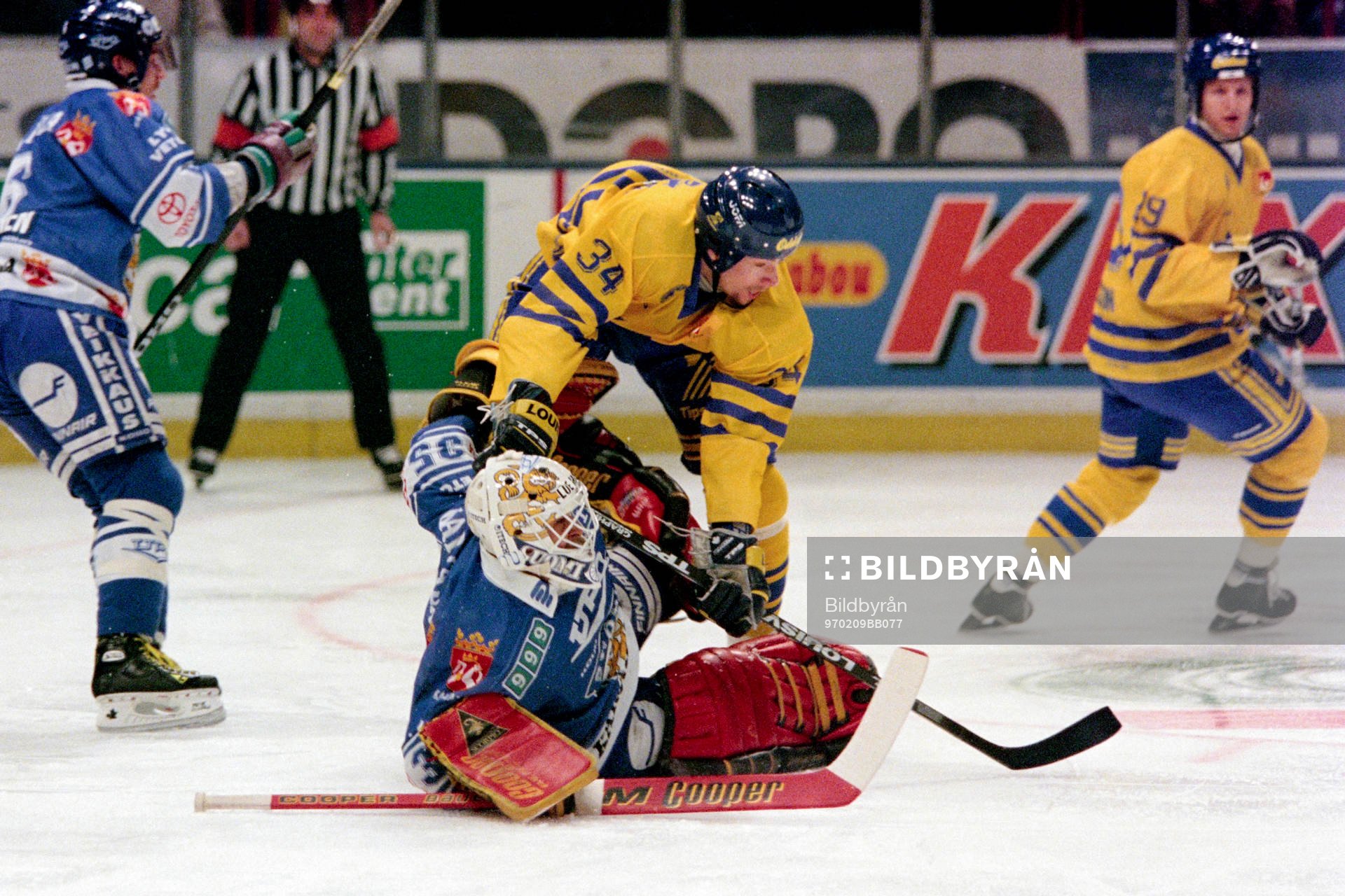 Roger Johansson, Sverige och Jarmo Myllys, målvakt i