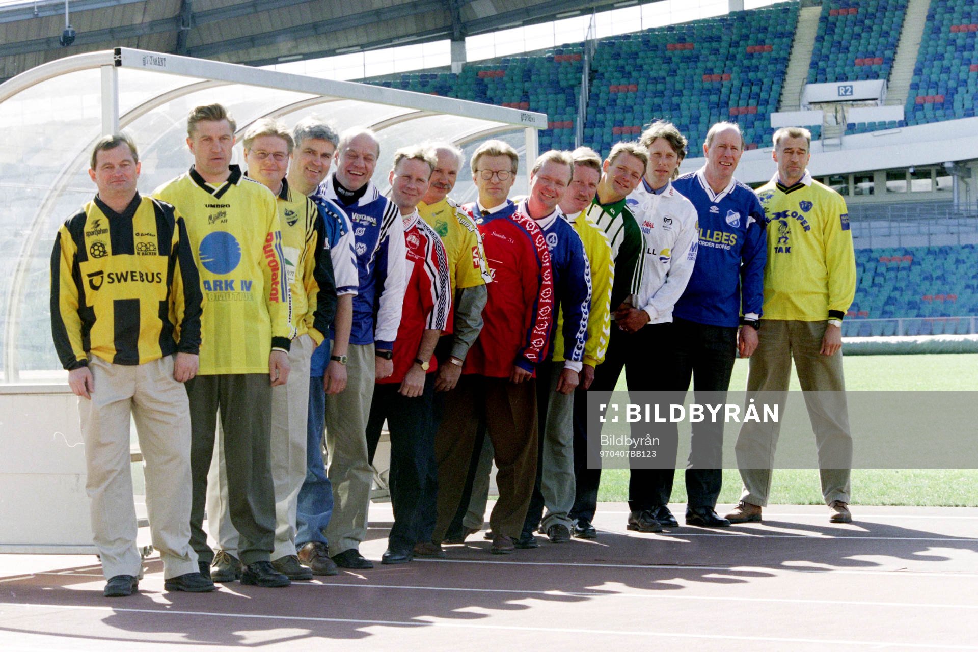 Tränarna fr. v Kjell Pettersson, Häcken, Sergej Prigoda,