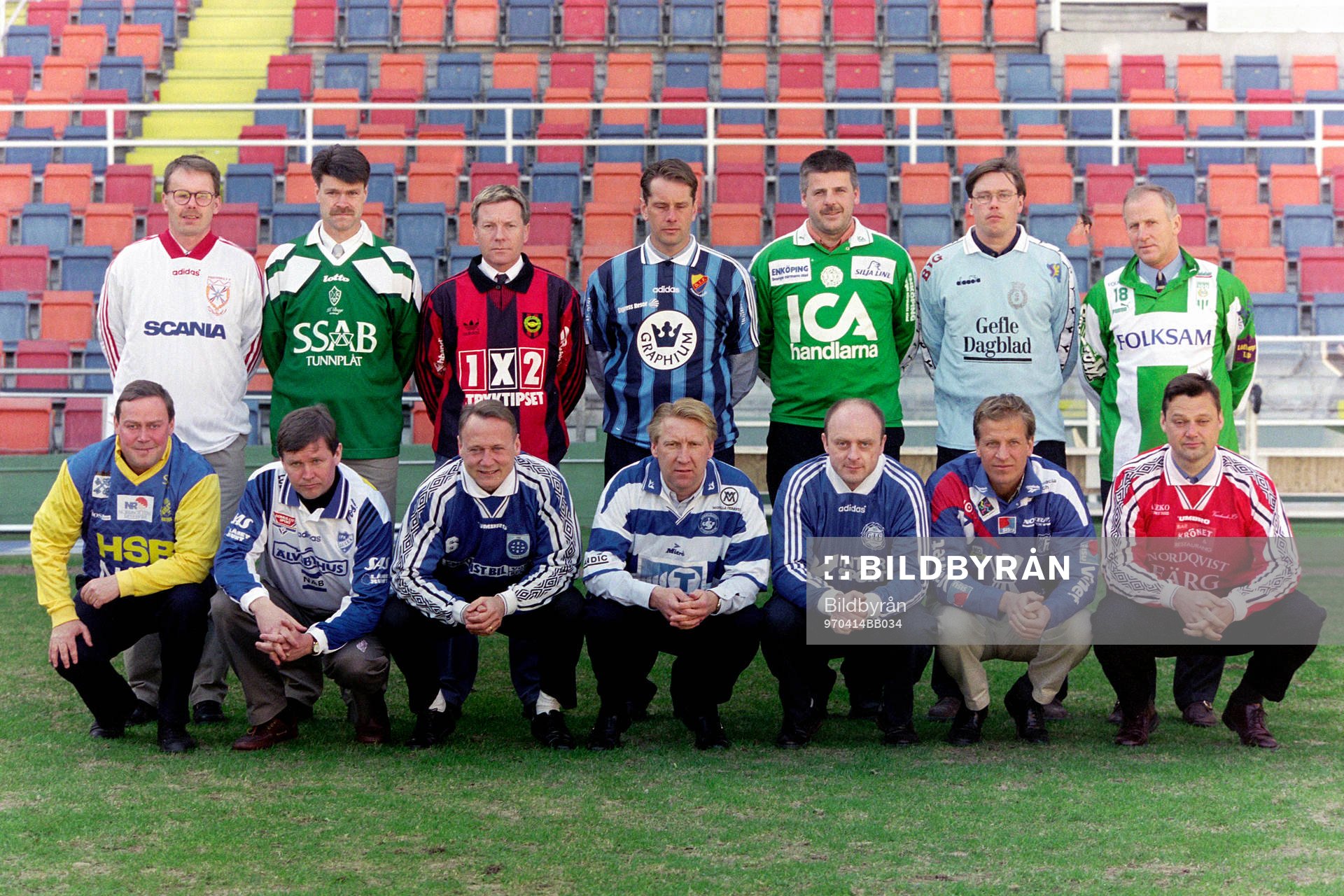 Tränarna i Div 1 norra. Bakre raden fr. v: Jan Sandberg,