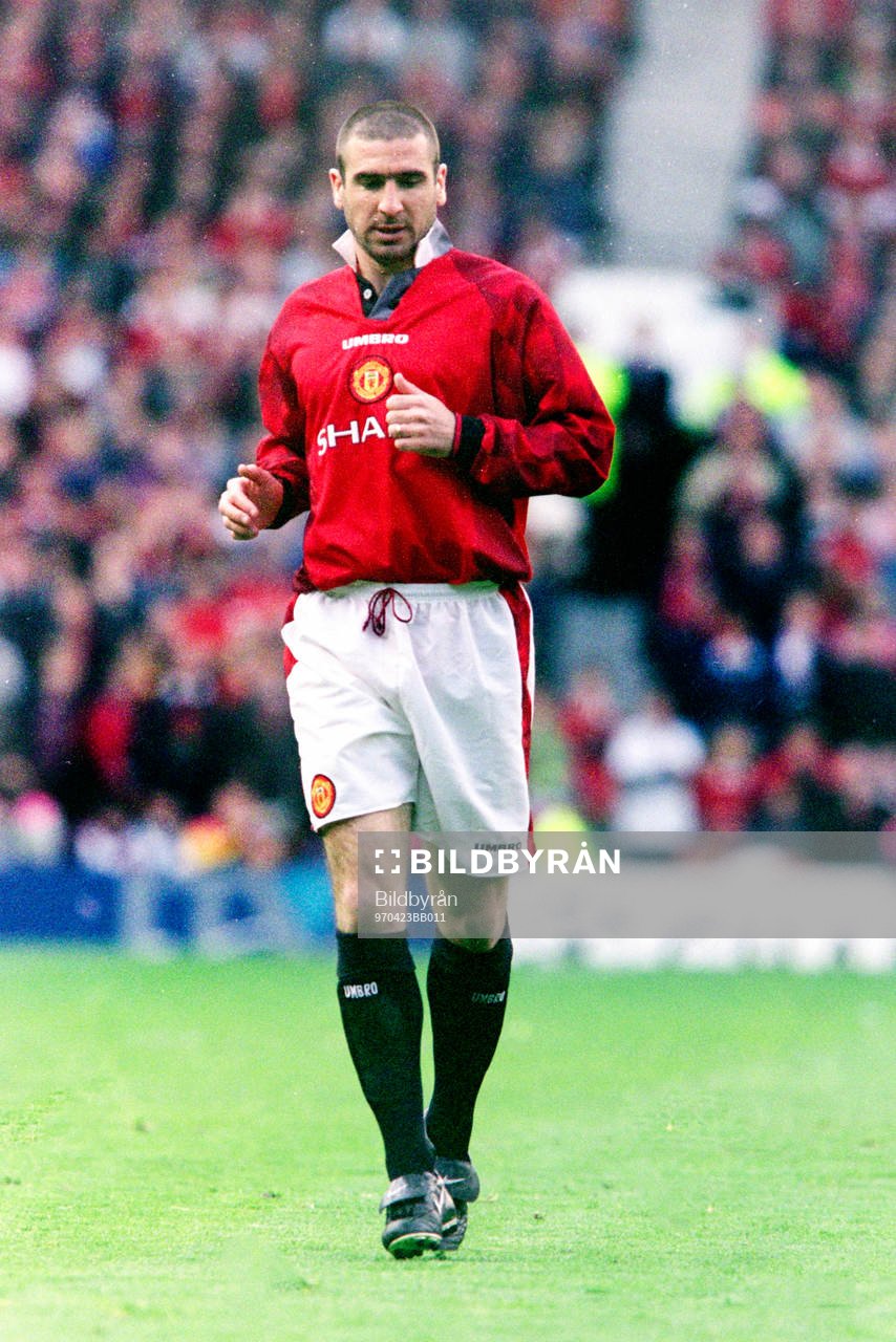 Fotboll, Champions League, Manchester United - Borussia Dortmund, 0-1: Eric Cantona, Manchester United.
