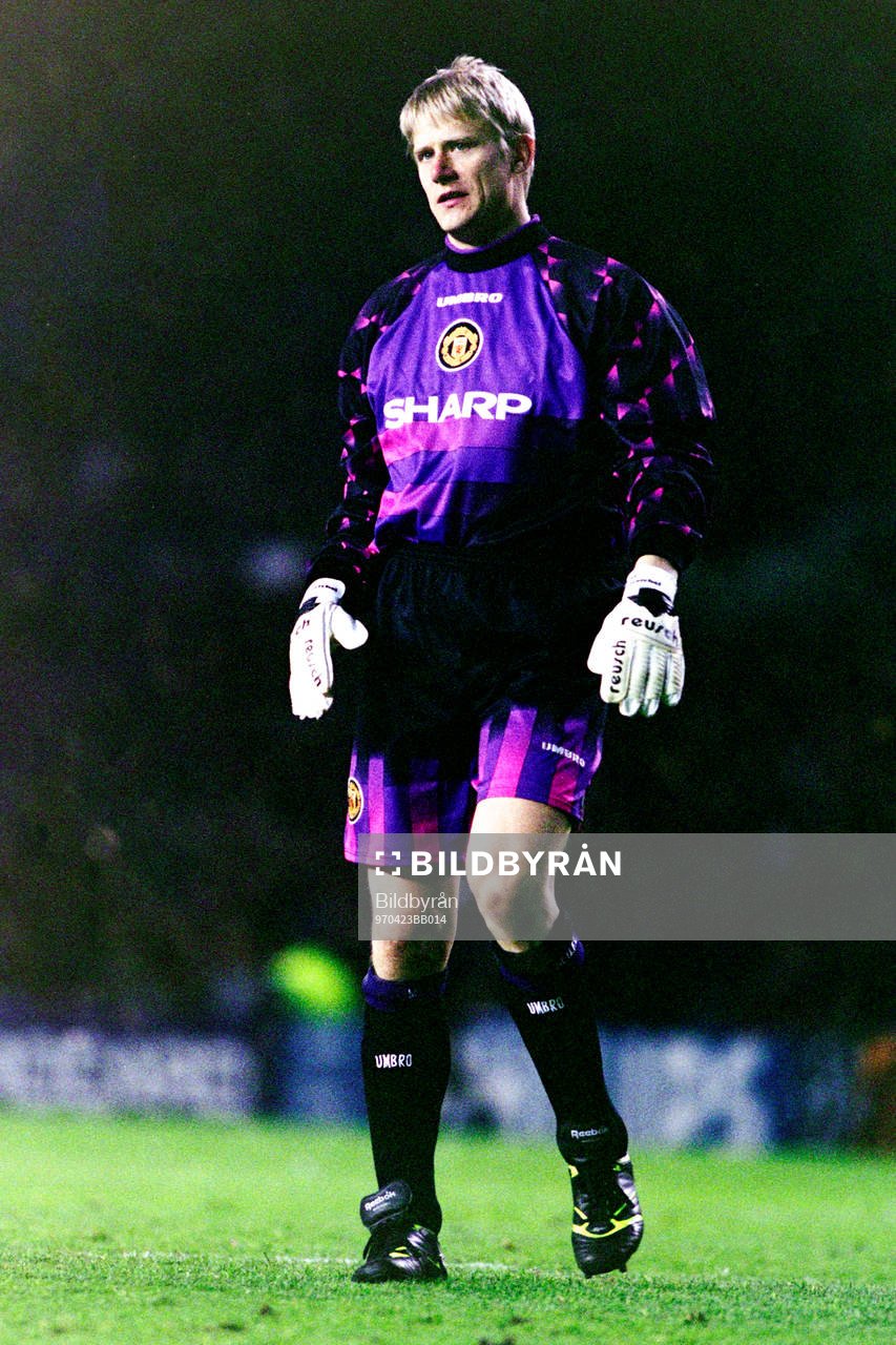 Fotboll, Champions League, Manchester United - Borussia Dortmund, 0-1: Peter Smeichel, målvakt i Manchester United.