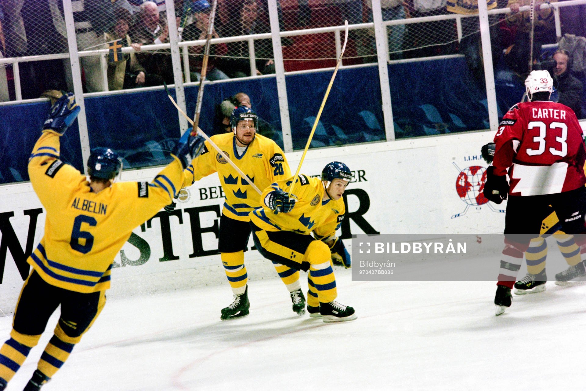 Per Eklund och Michael Nylander, Sverige jublar