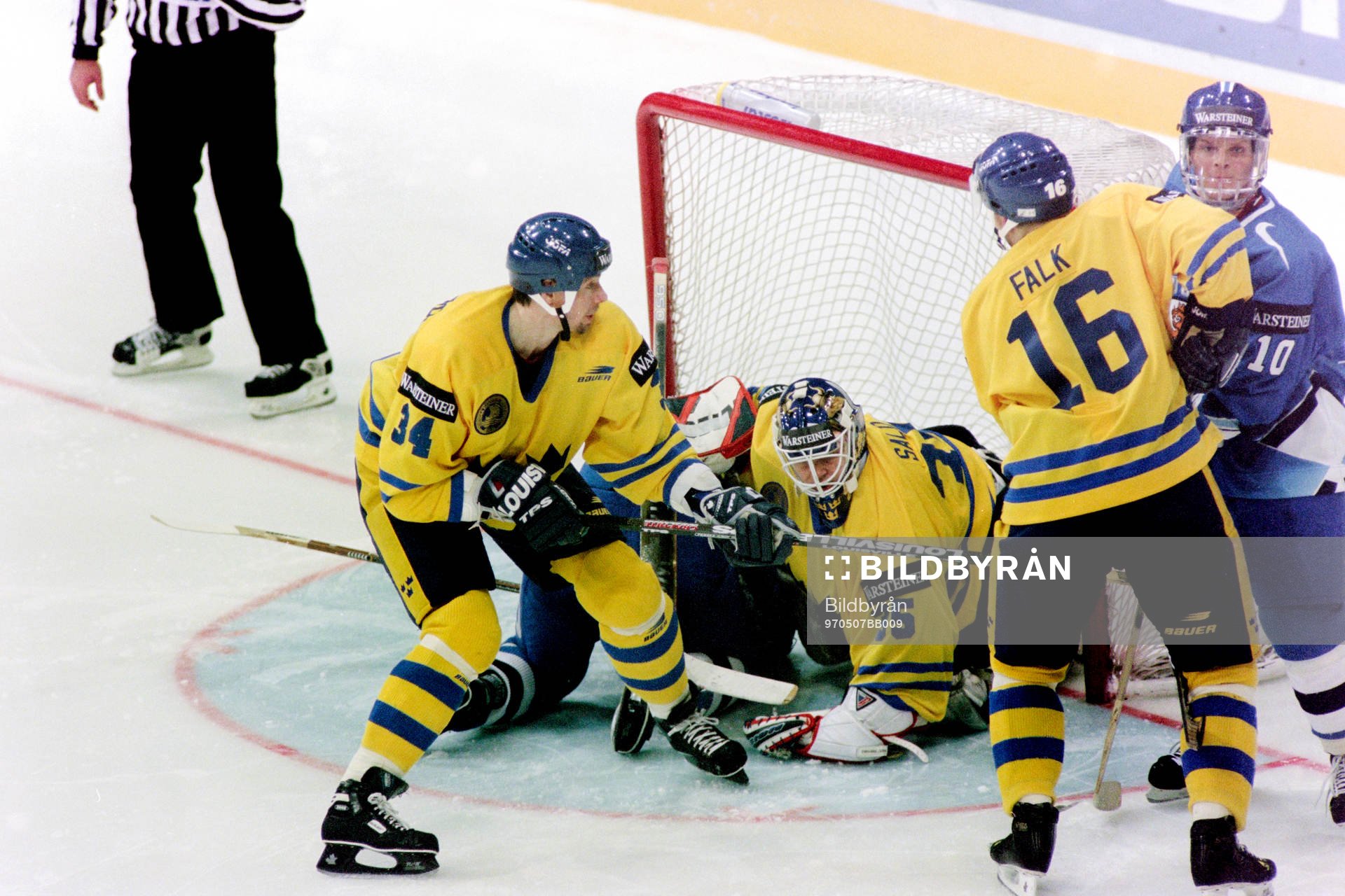Roger Johansson, Nicolas Falk och Tommy Salo, målvakt i