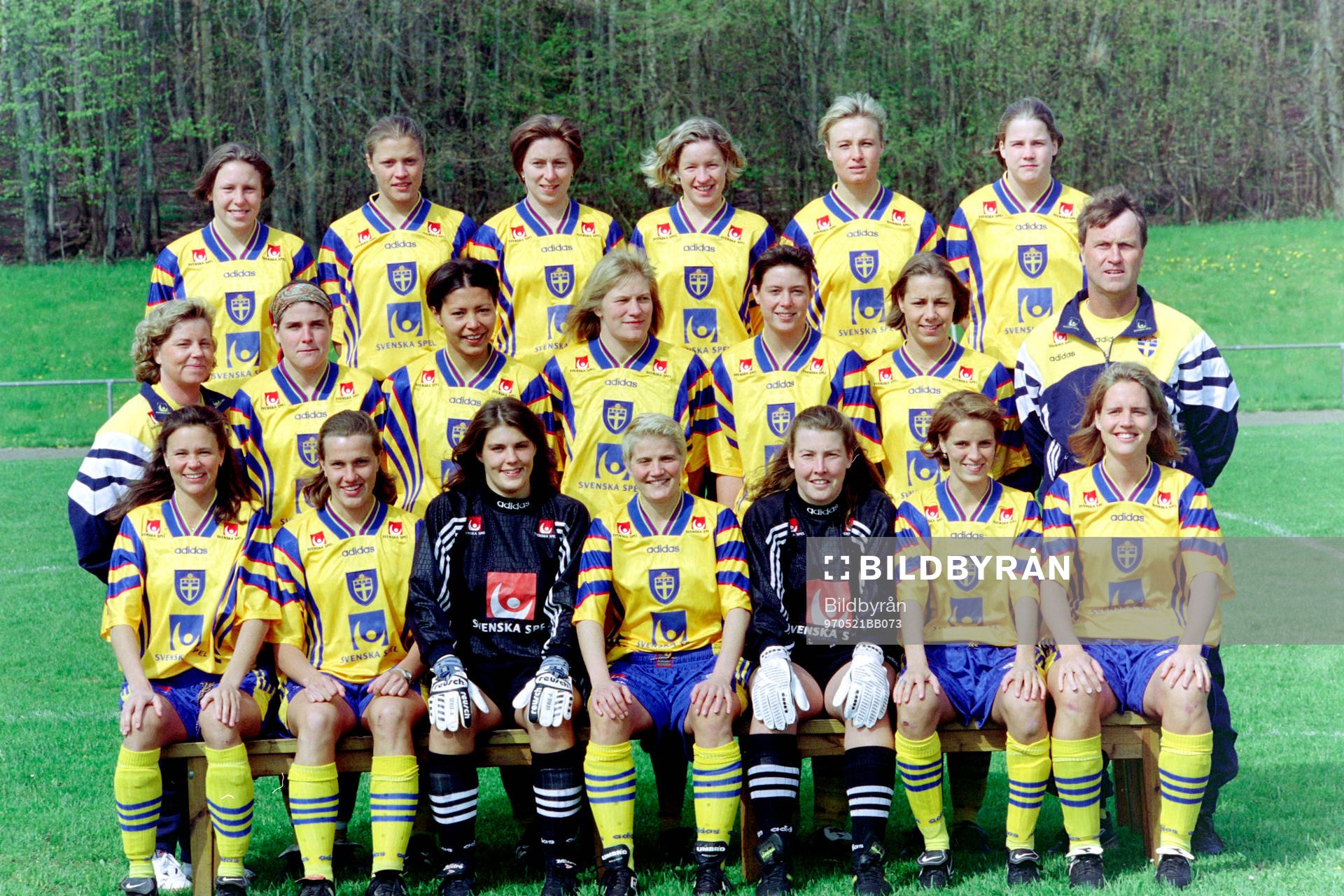 Fotboll, Damer, Sverige - Ryssland, 2-0: Den svenska truppen.