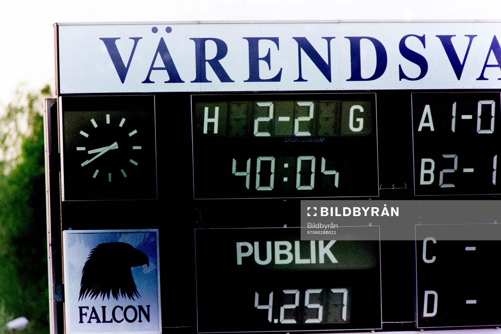 Resultattavlan på Värendsvallen
