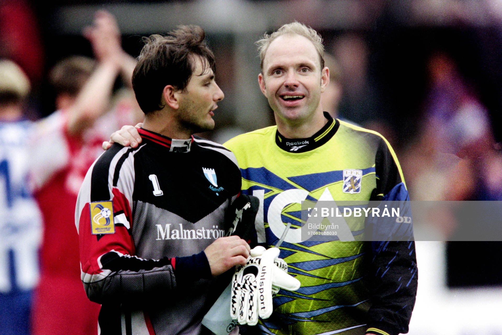 Jonnie Fedel, målvakt, Malmö och Thomas Ravelli,