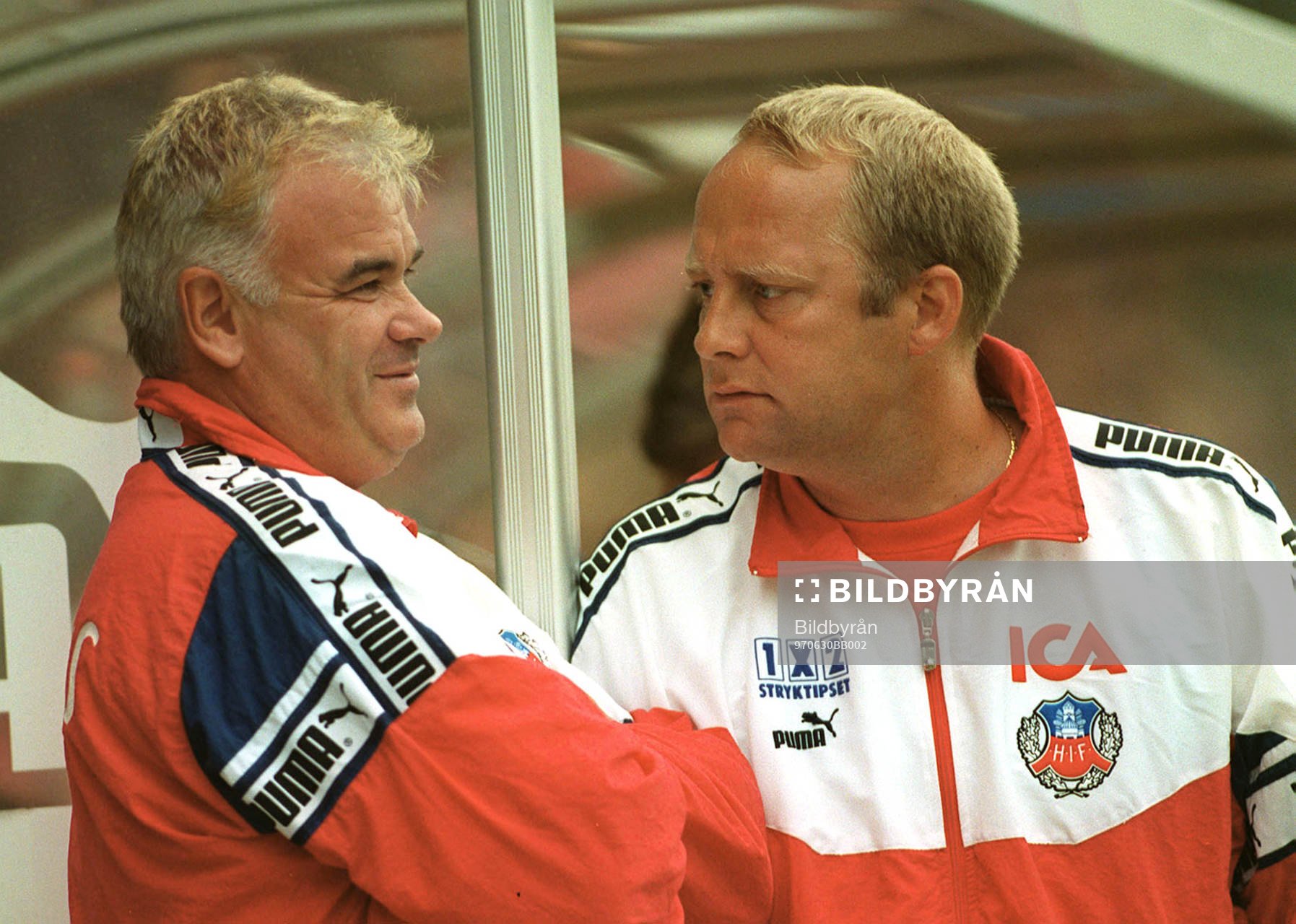 Reine Almqvist och Mats Magnusson, tränare Helsingborg