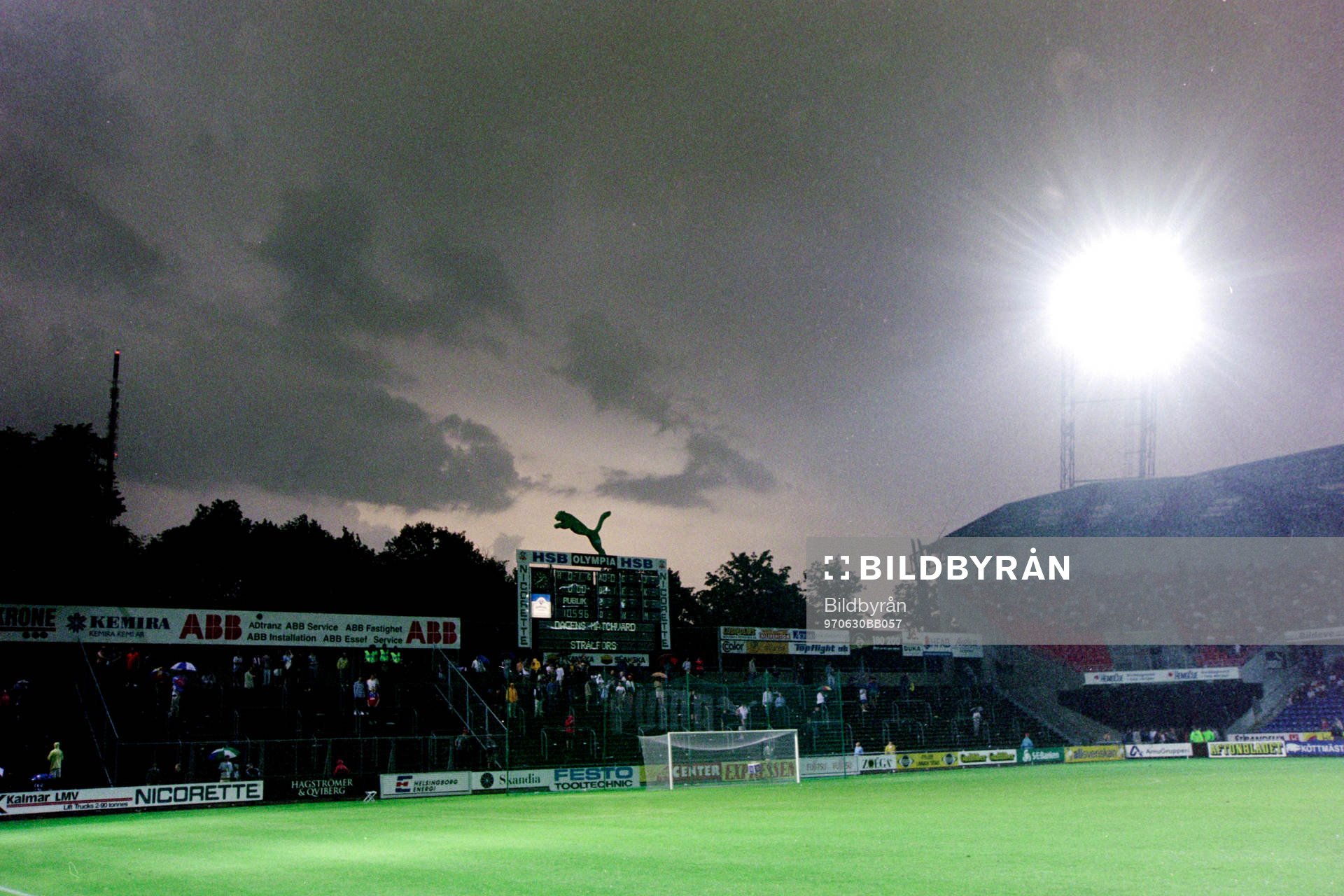Fotboll, Allsvenskan, Helsingborg - Örgryte, avbruten