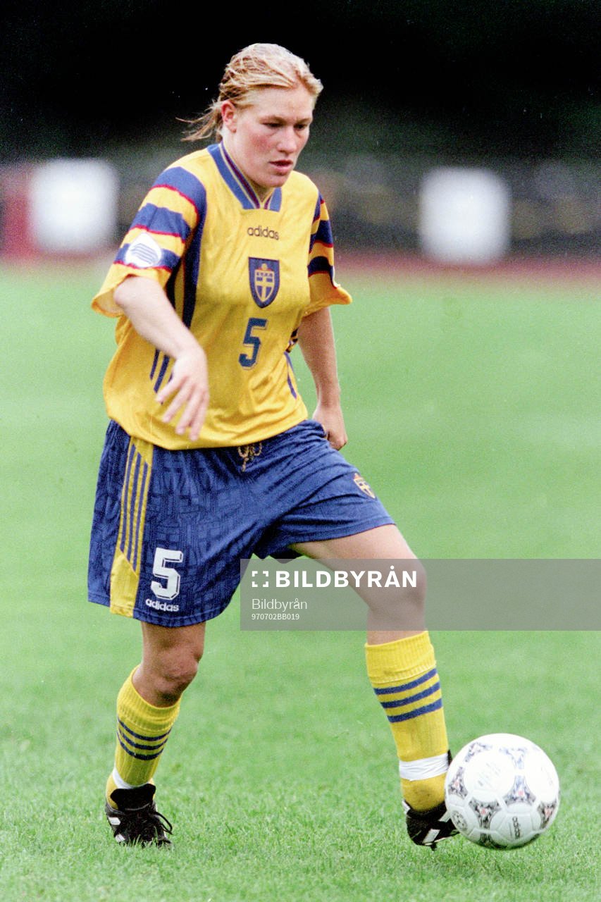 Fotboll, EM, Damer, Spanien - Sverige, 0-1: Kristin Bengtsson, Sverige.